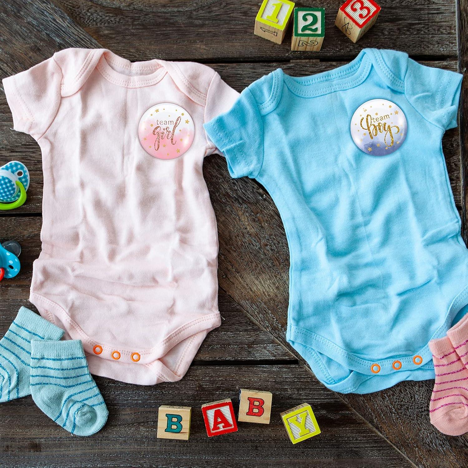 80 Piezas Pines de Botón Acuarela Revelación de Género 3.8 cm