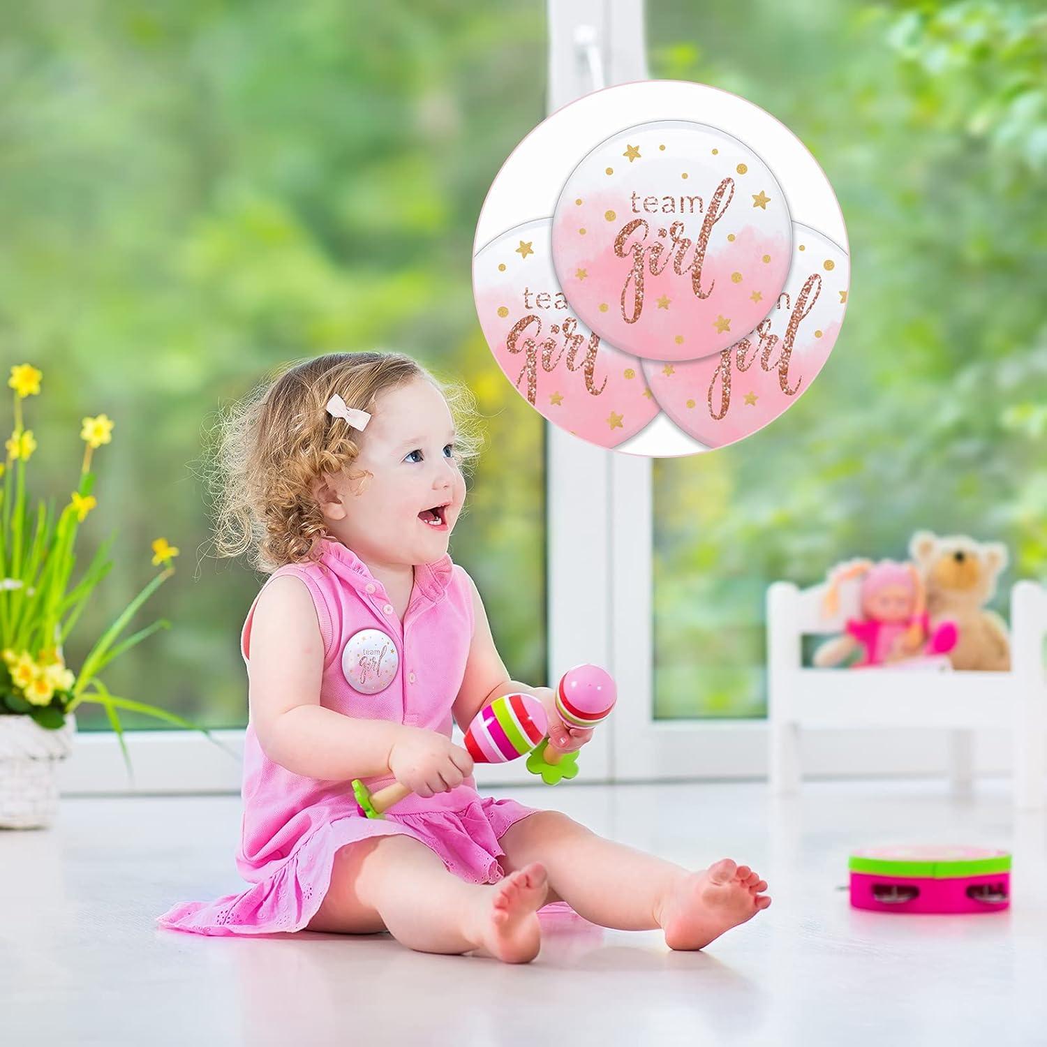 80 Piezas Pines de Botón Acuarela Revelación de Género 3.8 cm