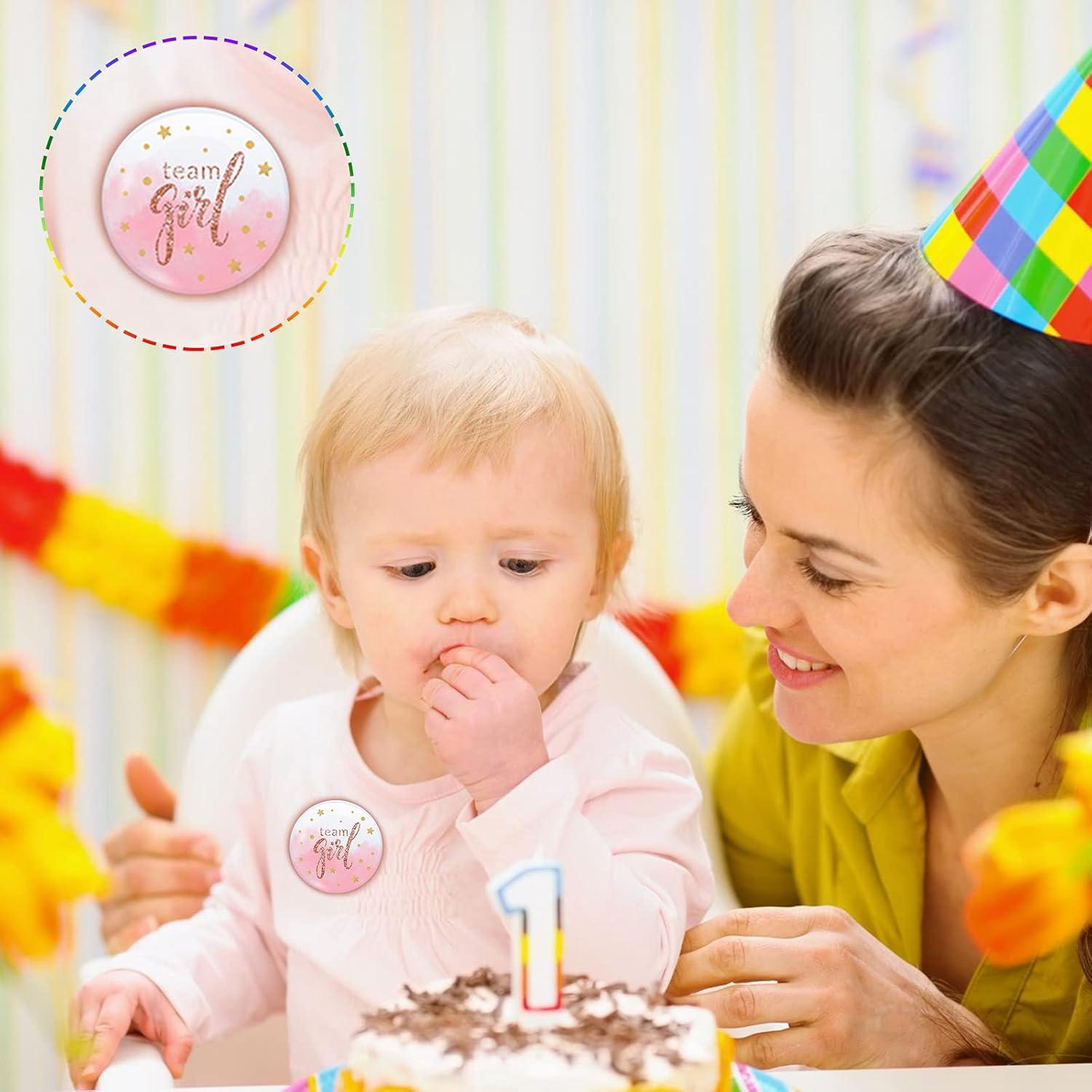 80 Piezas Pines de Botón Acuarela Revelación de Género 3.8 cm