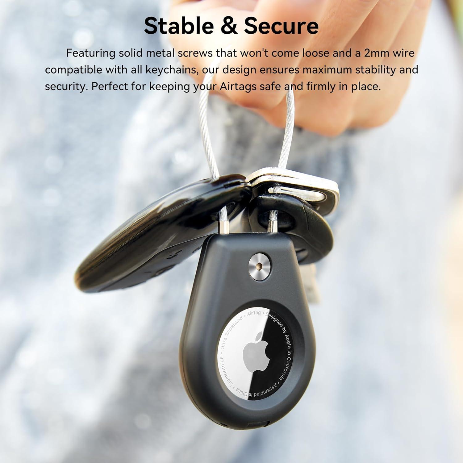 Soporte Seguro para AirTag SkyArmor - 4 Fundas con Cable de Acero