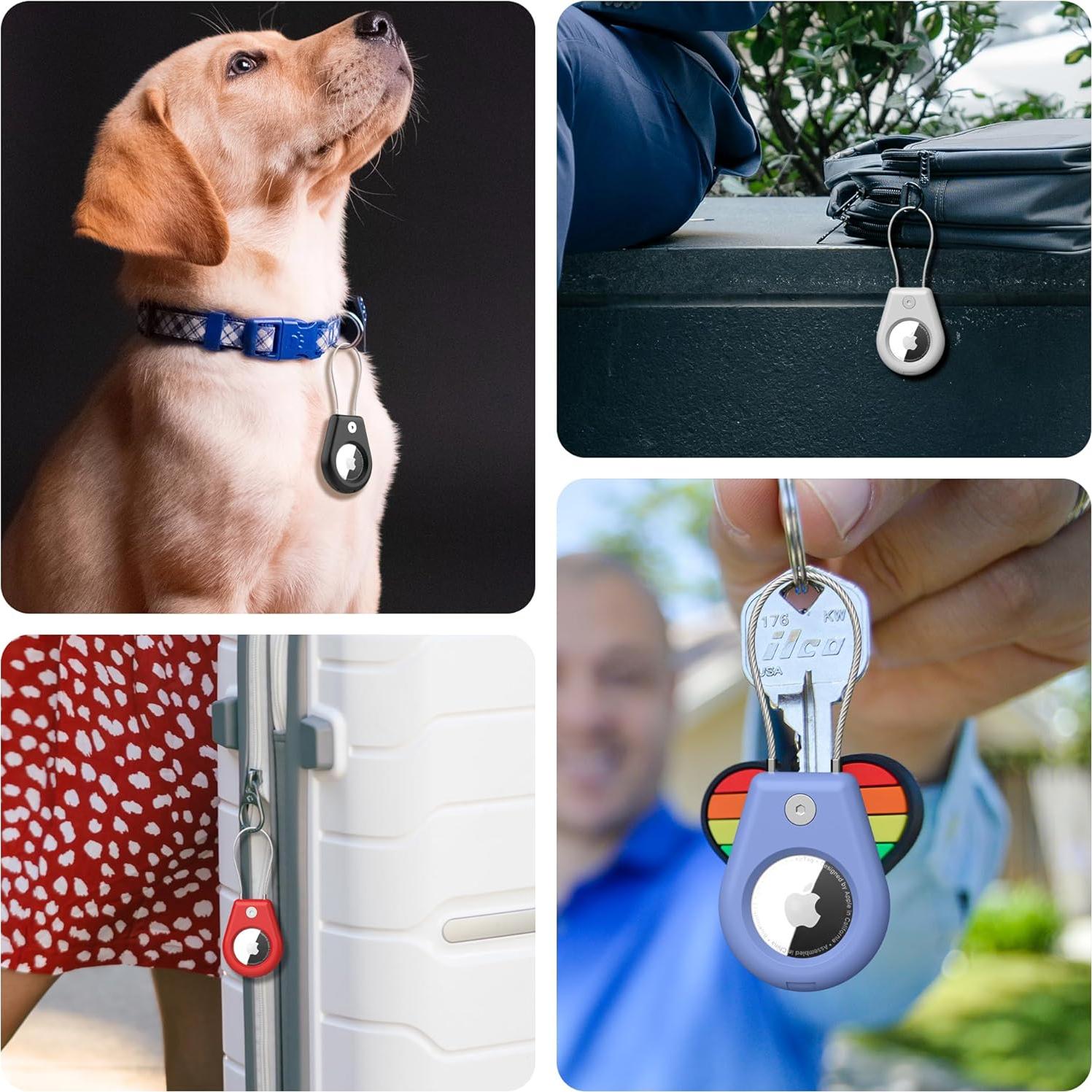 Soporte Seguro para AirTag SkyArmor - 4 Fundas con Cable de Acero