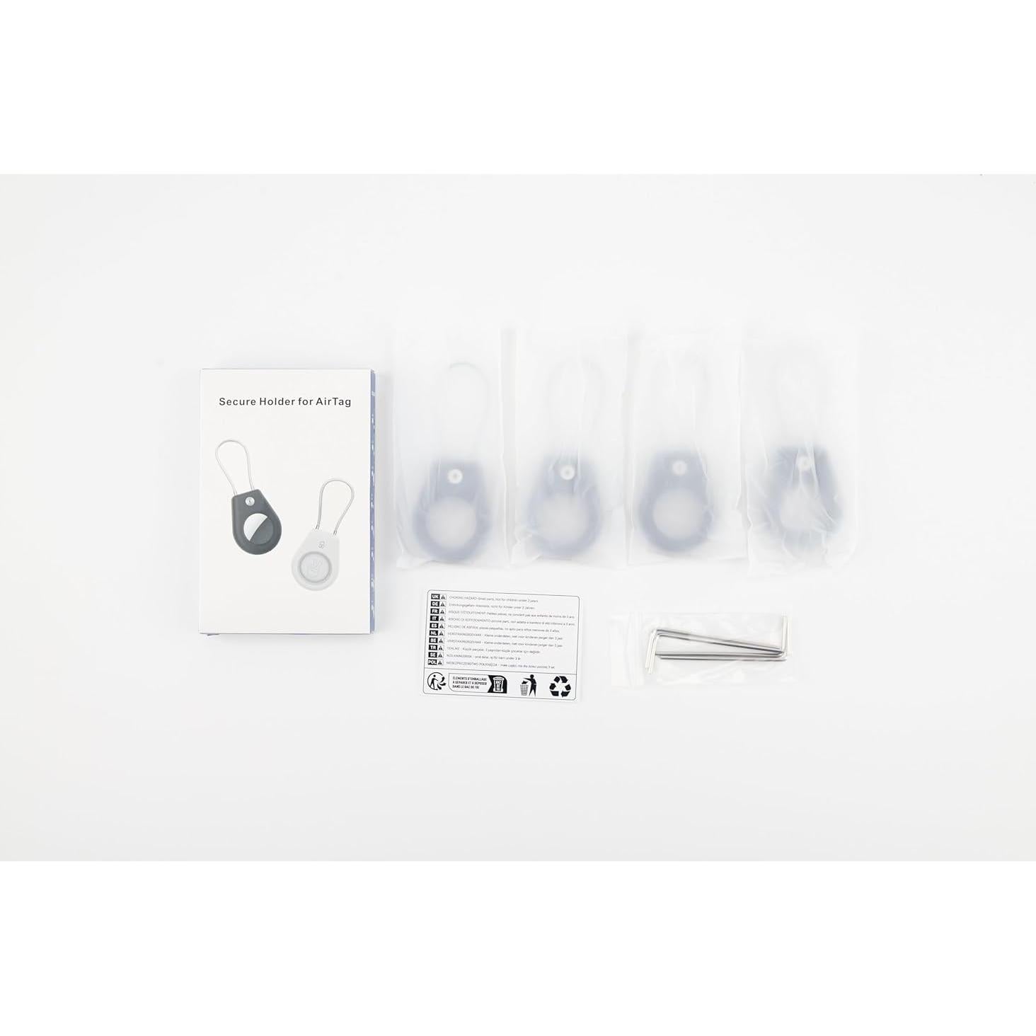 Soporte Seguro para AirTag SkyArmor - 4 Fundas con Cable de Acero