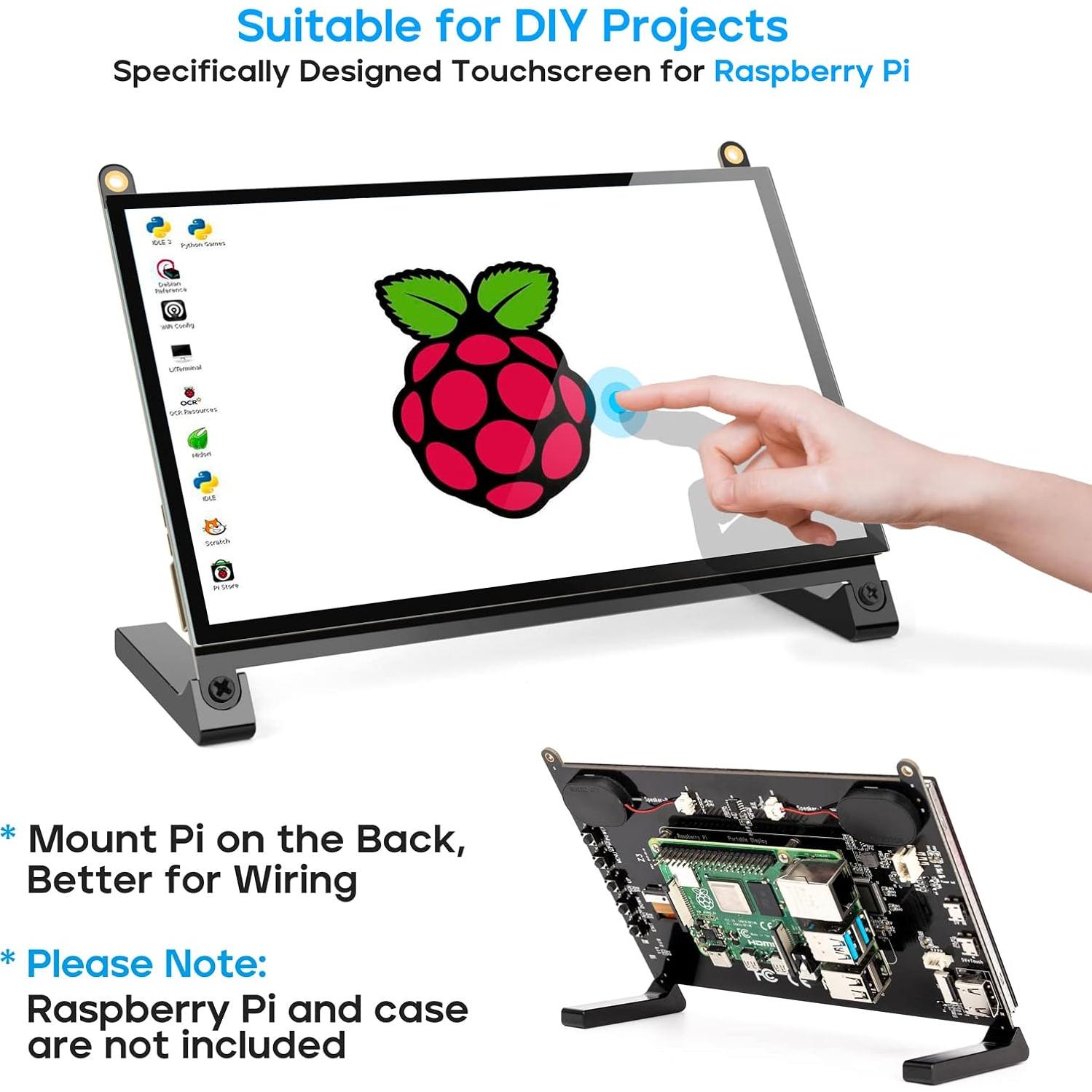 Monitor Táctil 7" ROADOM FHD para Raspberry Pi - 1920x1080