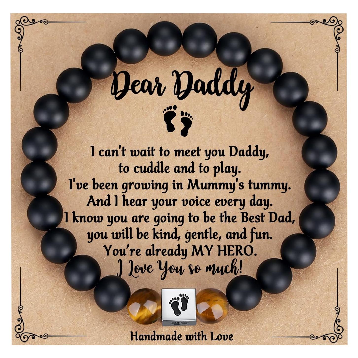 Pulsera para Papá a Punto de Ser TONY & SANDY - Gemas Naturales