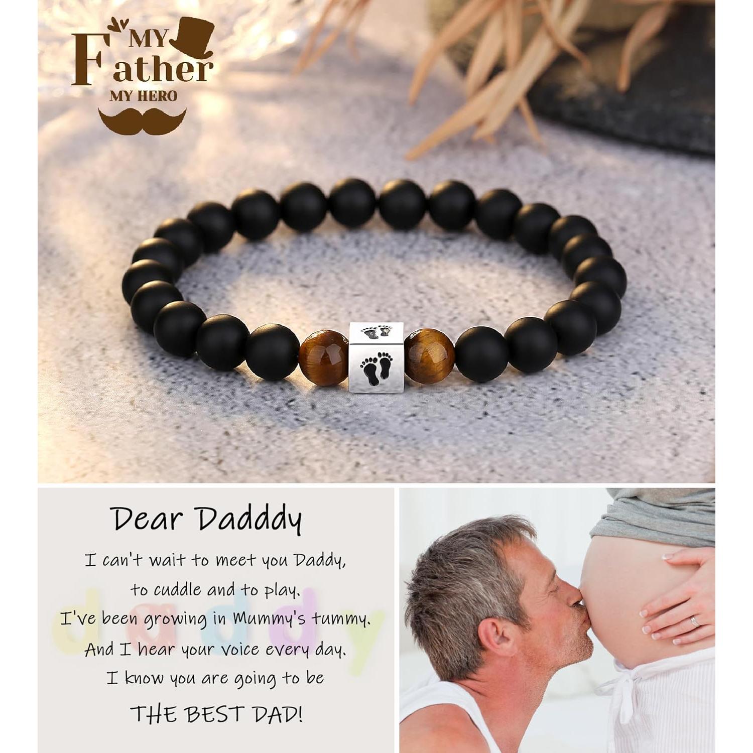 Pulsera para Papá a Punto de Ser TONY & SANDY - Gemas Naturales