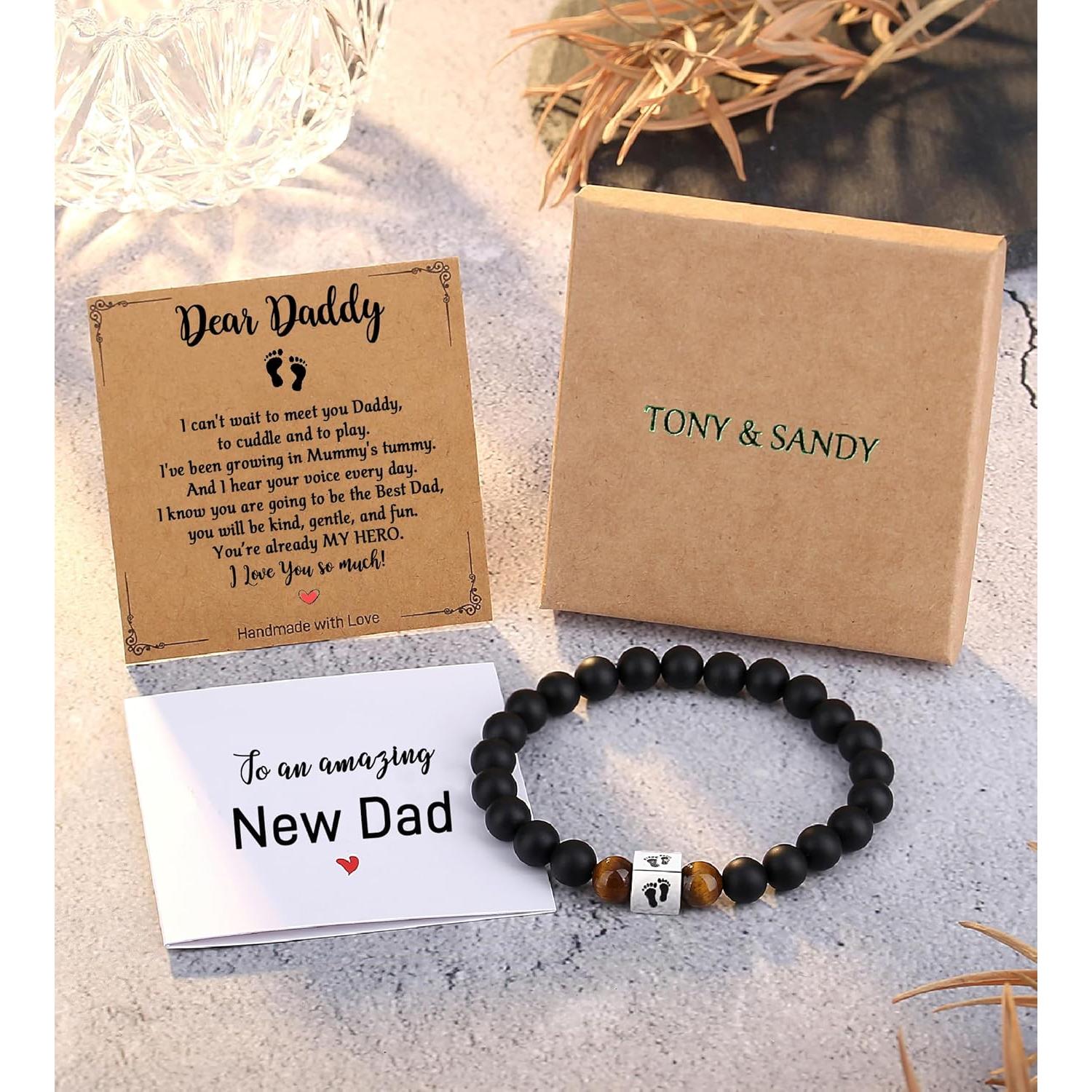 Pulsera para Papá a Punto de Ser TONY & SANDY - Gemas Naturales