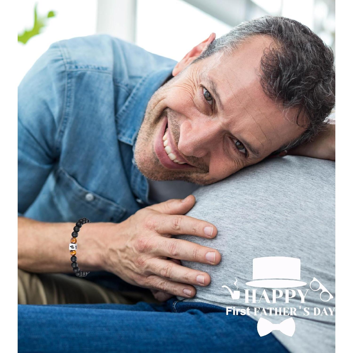 Pulsera para Papá a Punto de Ser TONY & SANDY - Gemas Naturales