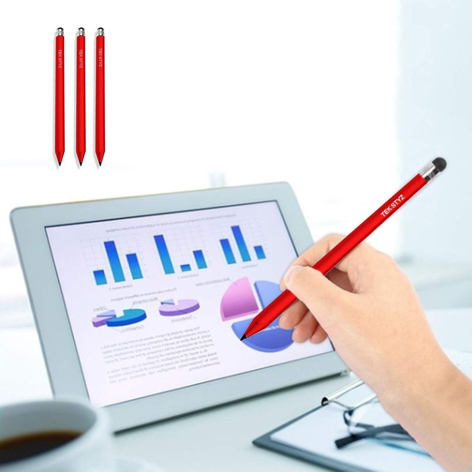 Lápiz Capacitivo 2 en 1 Tek Styz para Raspberry Pi Zero v1.3 - 3 Paquete Rojo