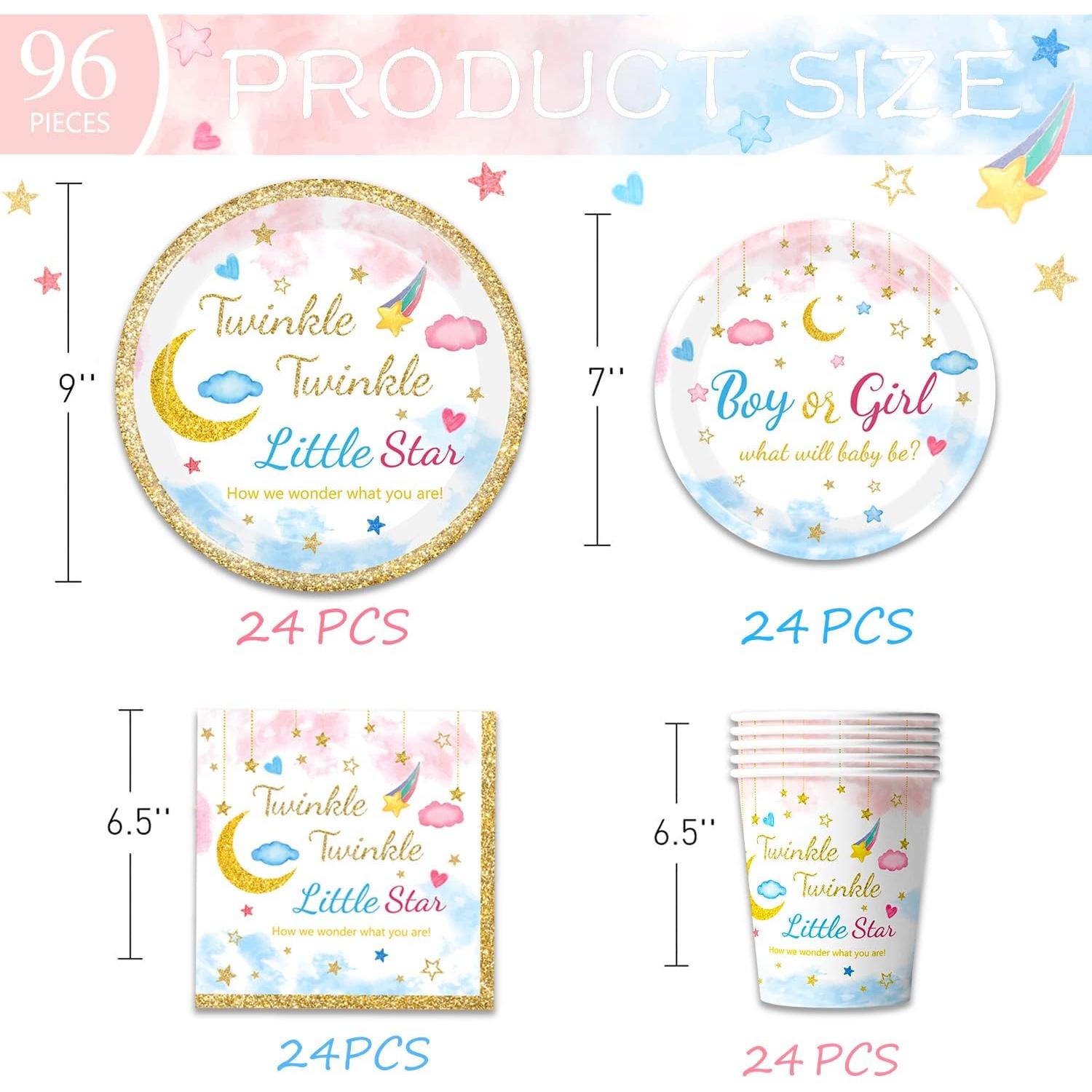 Set Fiesta Revelación de Género Oigco 96 Piezas Estrellas