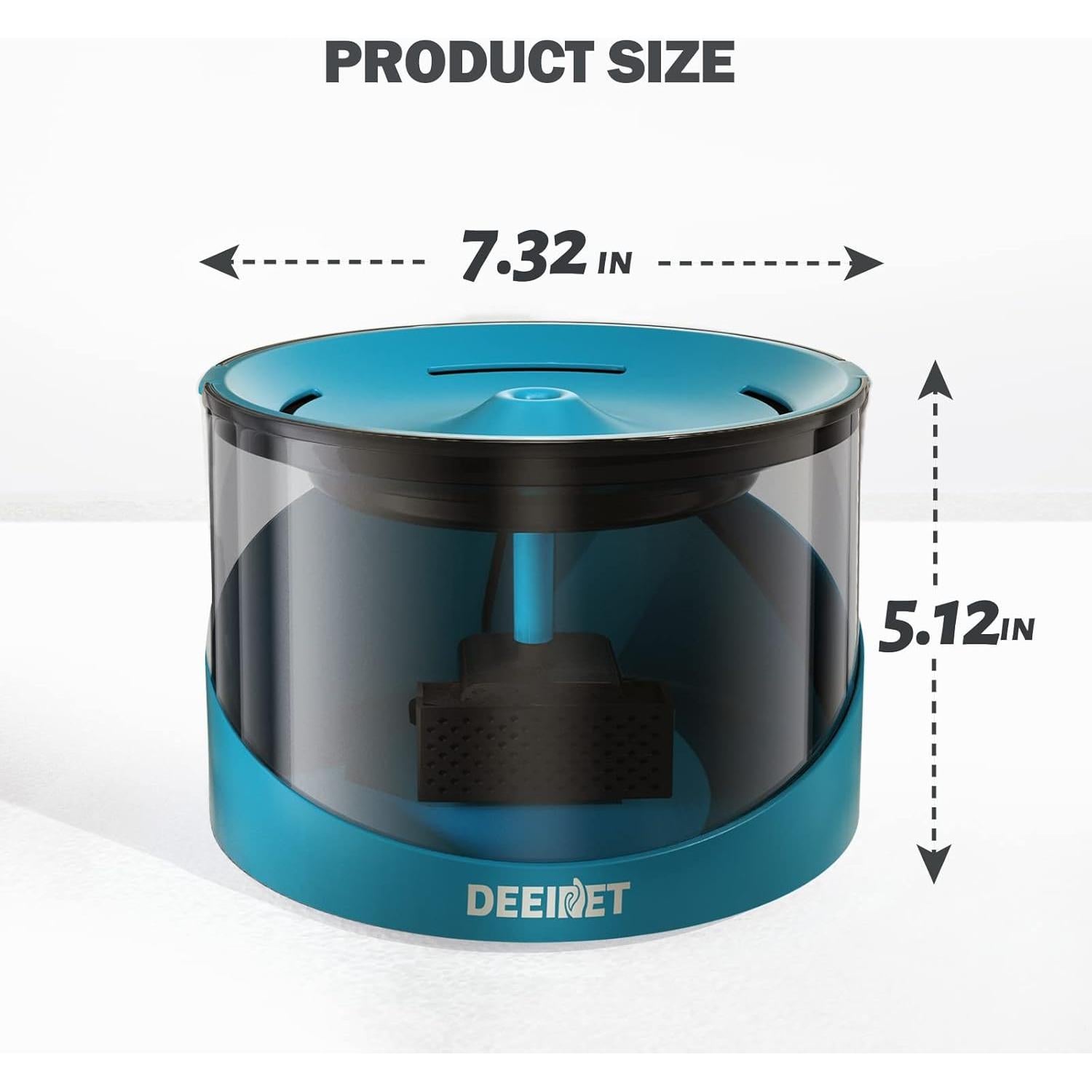 Fuente de Agua para Gatos DEEIPET 2.2L Ultra Silenciosa LED