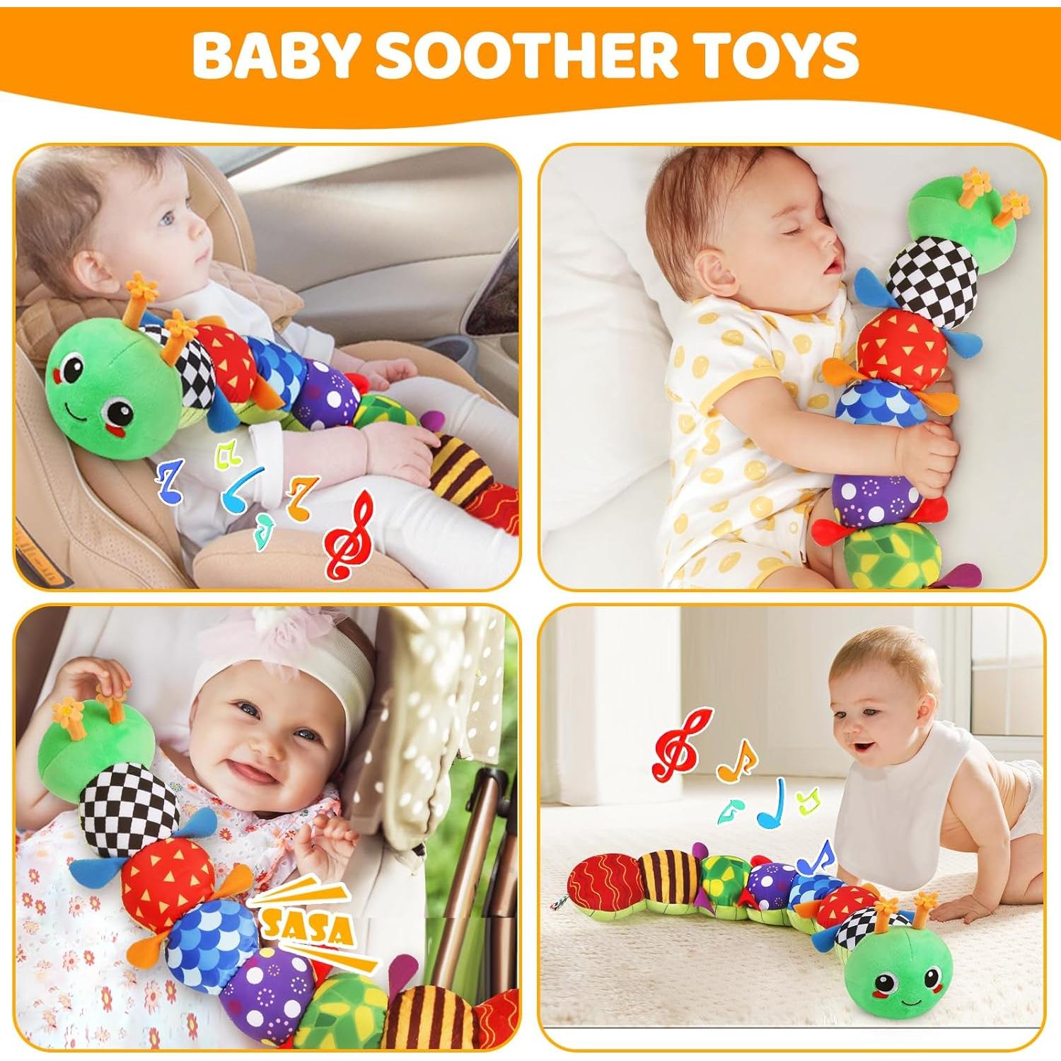 Juguete de Peluche Musical KMUYSL Oruga Verde 0-12 Meses