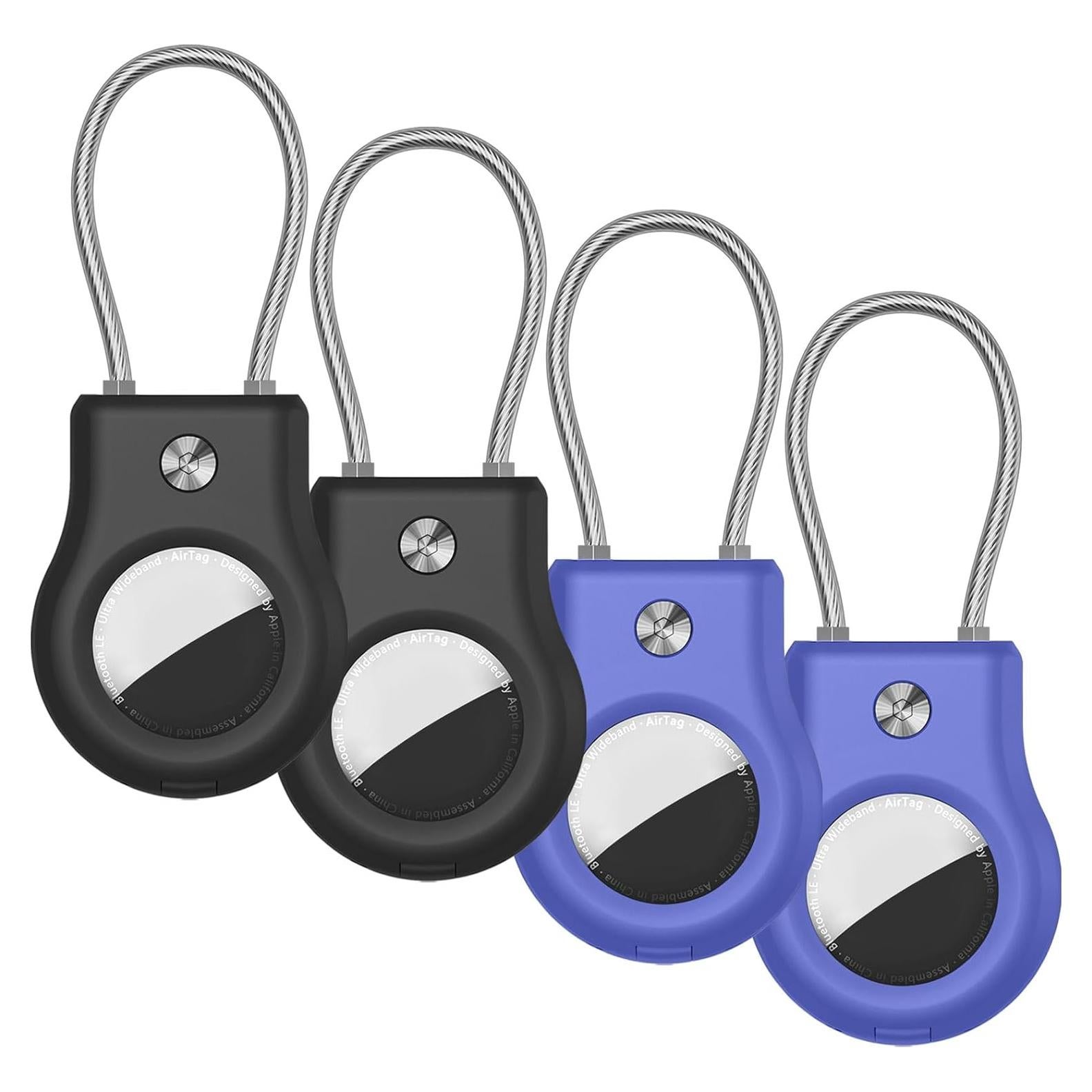 Soporte para llavero AirTag Fiuned - Funda anti-pérdida con cable