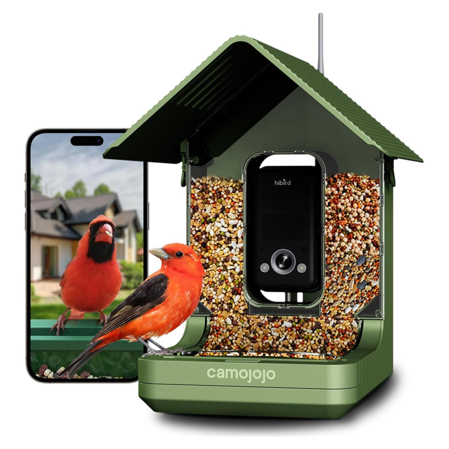 Alimentador de Aves Camojojo Hibird 4K HD con Cámara AI