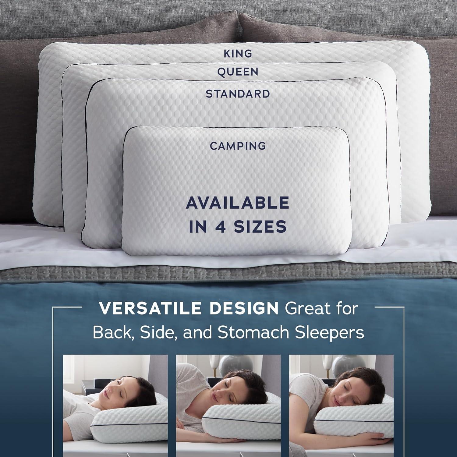 WEEKENDER Gel Memory Foam Pillow - Standard Size - 2-Pack - Medium Plush Feel - Neck & Shoulder Support - For Back, Side, & Stomach Sleepers - Home, Hotel, & Hospital Essentials