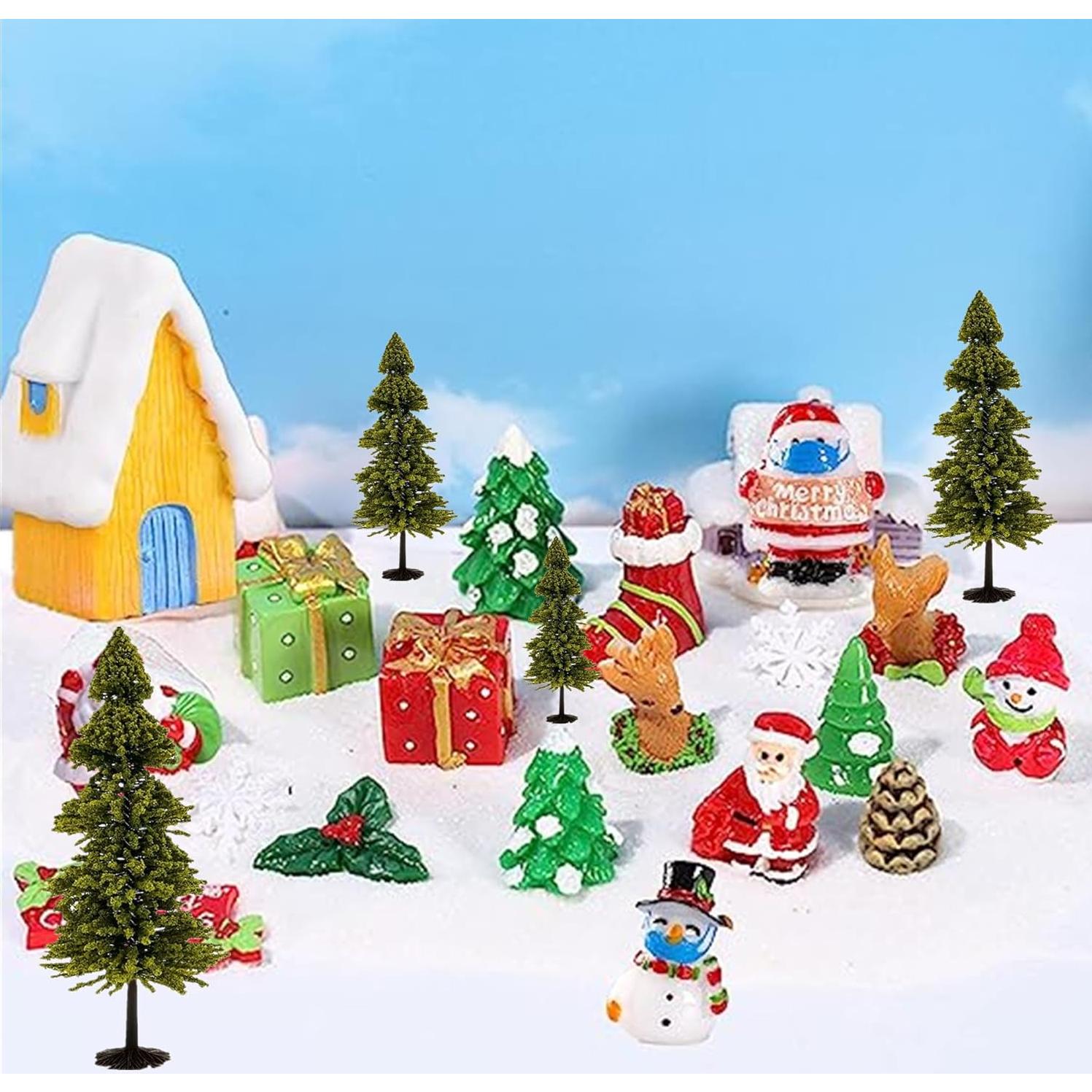 10 Árboles de Cedro alblinsy para Diorama Miniatura Verde