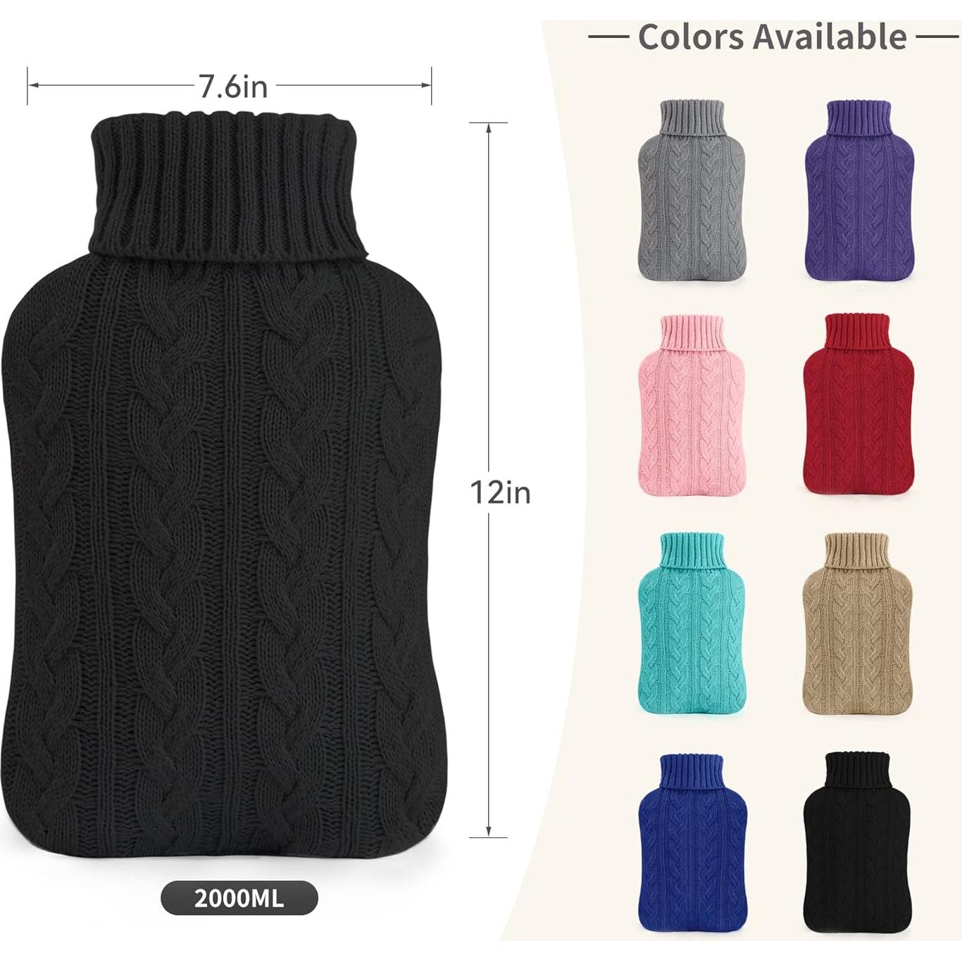 Botella de Agua Caliente Samply 2L con Funda Negra