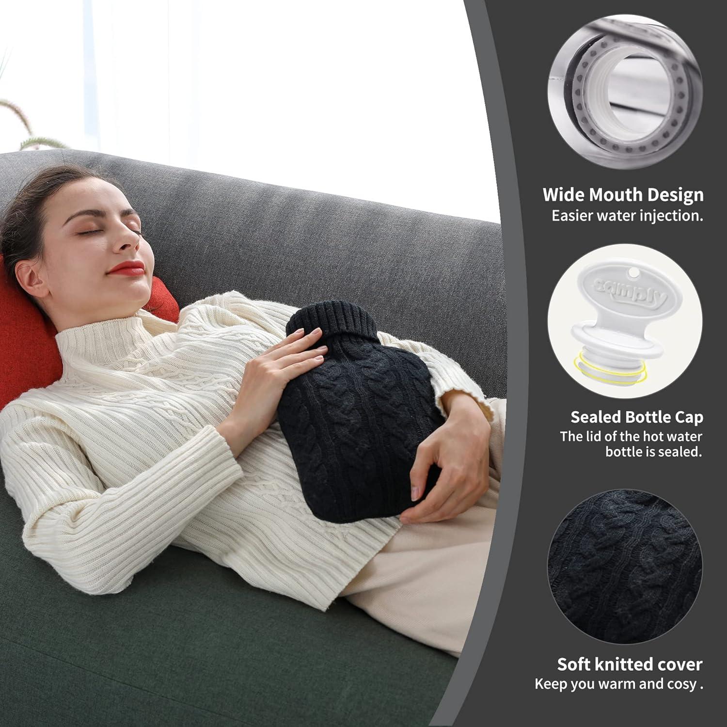 Botella de Agua Caliente Samply 2L con Funda Negra