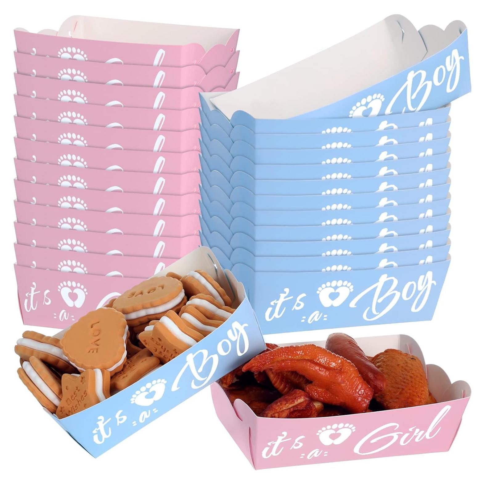 Bandejas Desechables Ctosree 48 Pcs Revelación de Género