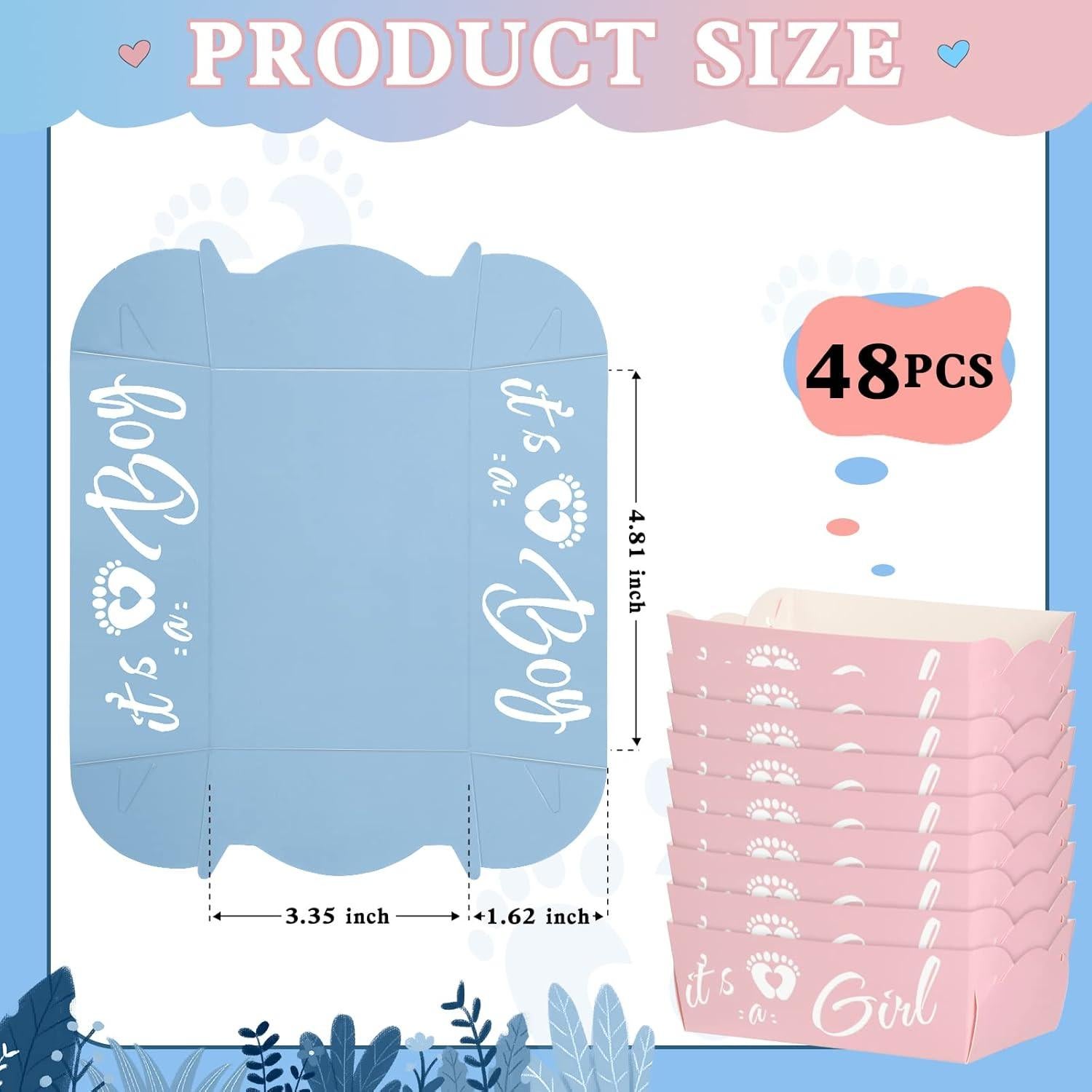 Bandejas Desechables Ctosree 48 Pcs Revelación de Género