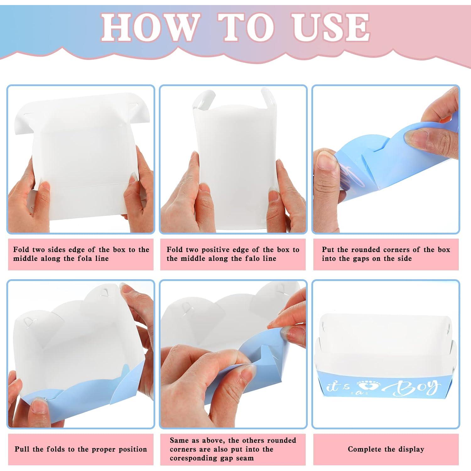 Bandejas Desechables Ctosree 48 Pcs Revelación de Género