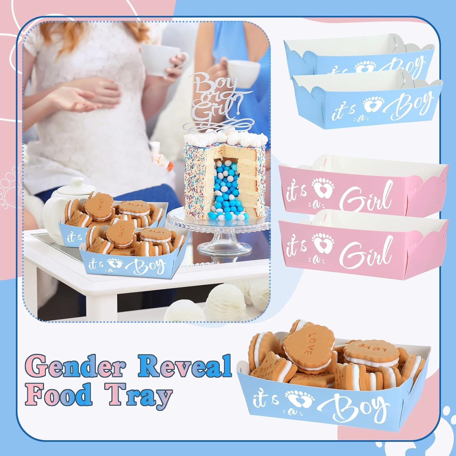 Bandejas Desechables Ctosree 48 Pcs Revelación de Género
