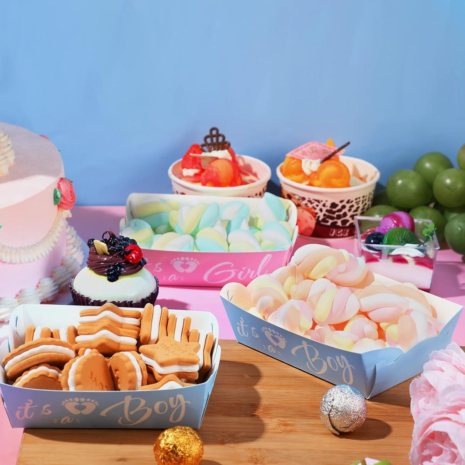 Bandejas Desechables Ctosree 48 Pcs Revelación de Género