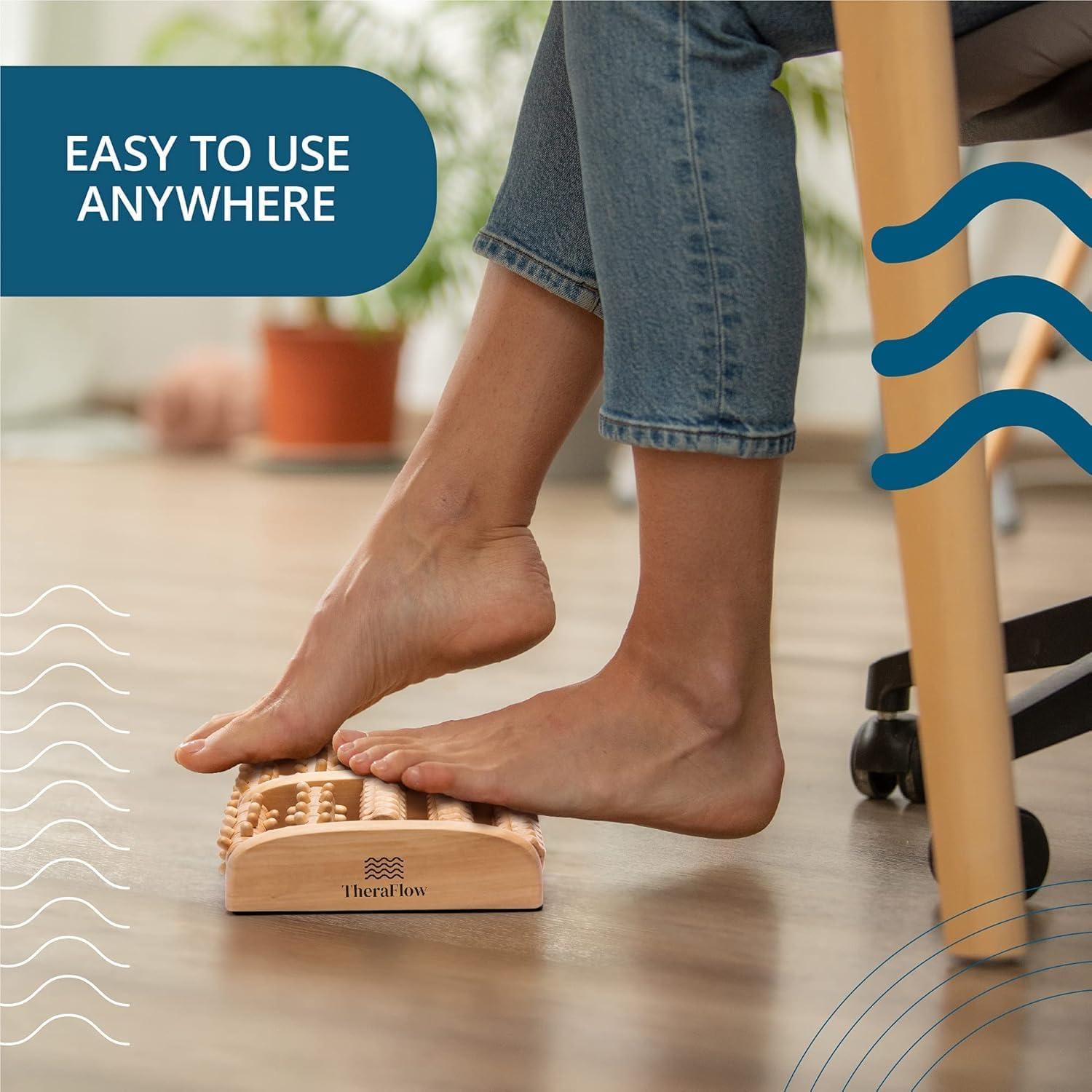 Masajeador de pies de madera TheraFlow Doble Reflexología 28.5x20.3cm