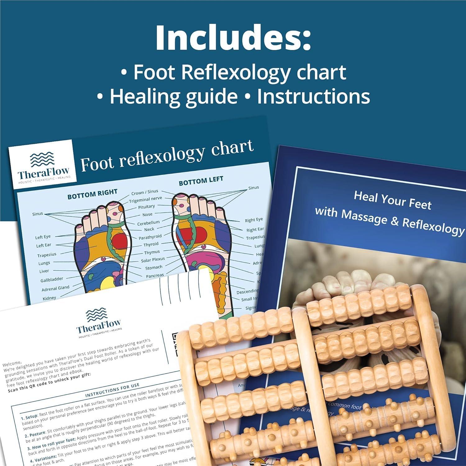Masajeador de pies de madera TheraFlow Doble Reflexología 28.5x20.3cm