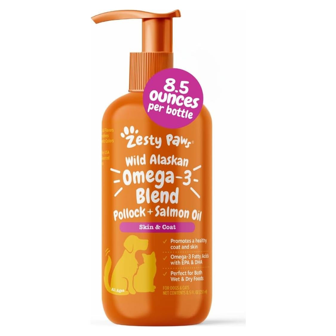 Aceite de Salmón Zesty Paws 240g para Perros y Gatos - Omega 3