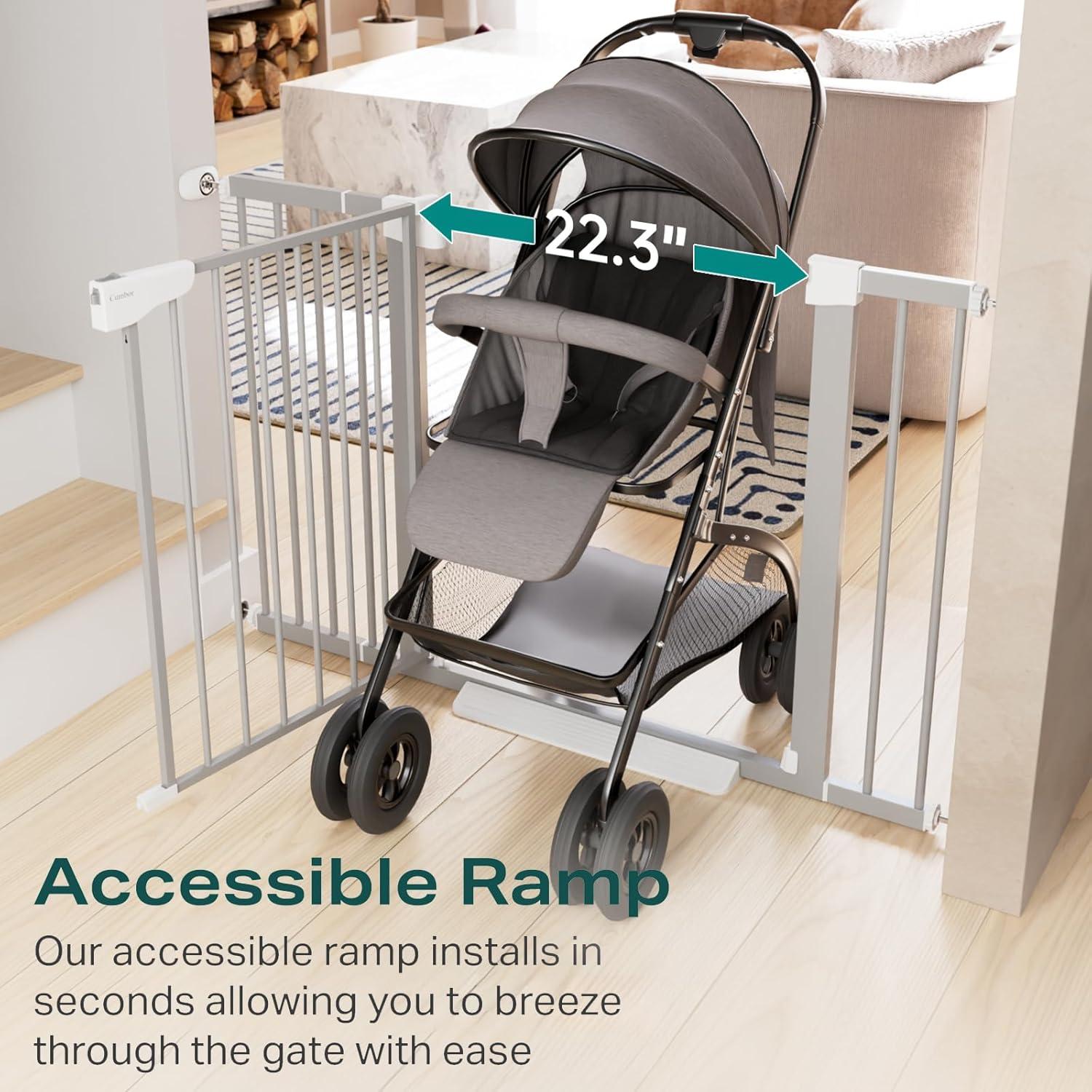 Puerta de Seguridad para Bebés Cumbor 29.7-46" Ajustable Gris