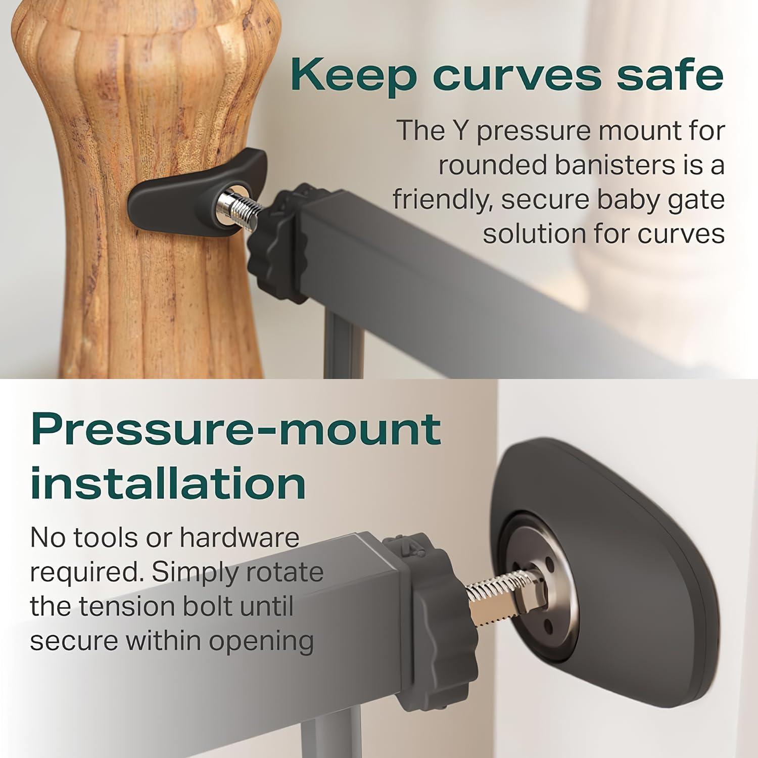 Puerta de Seguridad para Bebés Cumbor 29.7-46" Ajustable Negra