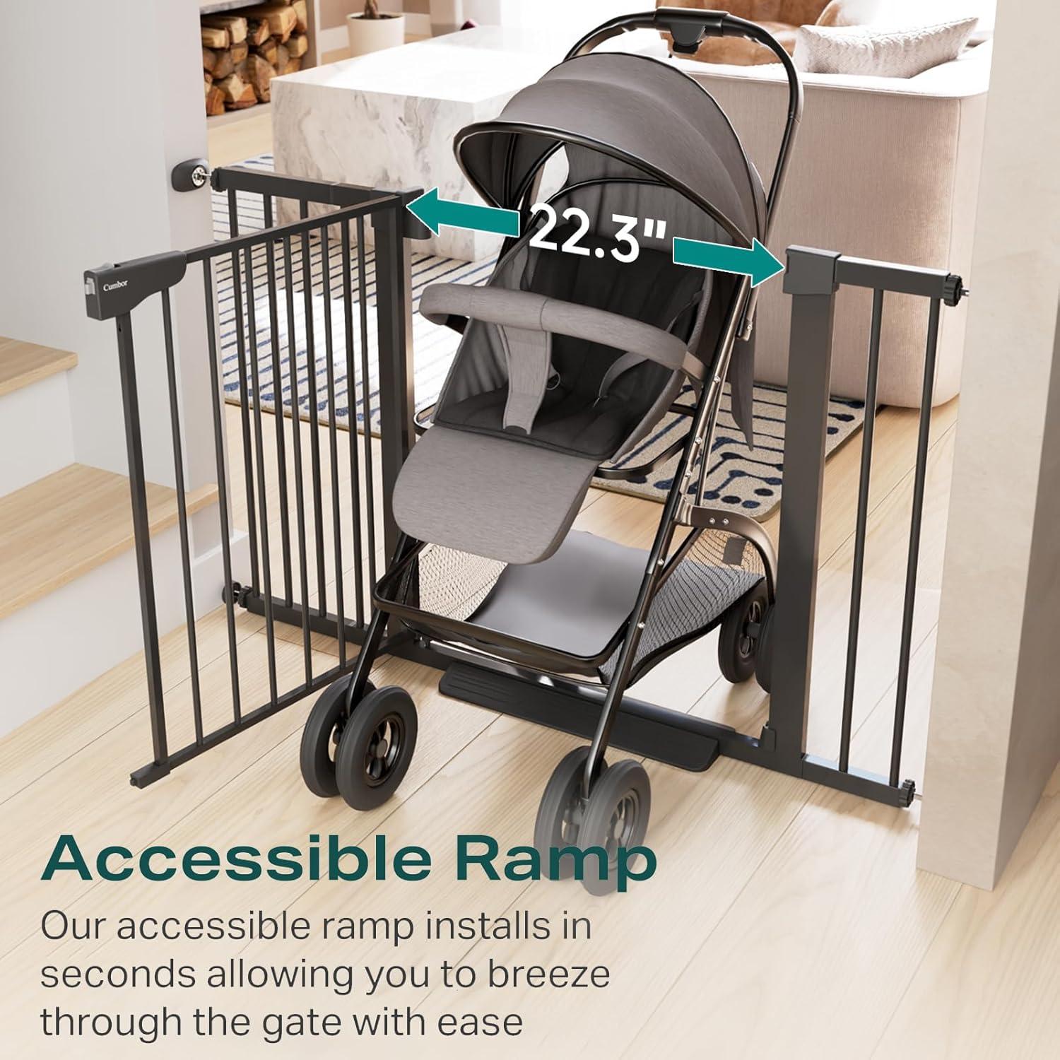 Puerta para Bebés Cumbor S7V2 29.7-46" Negra Montaje a Presión