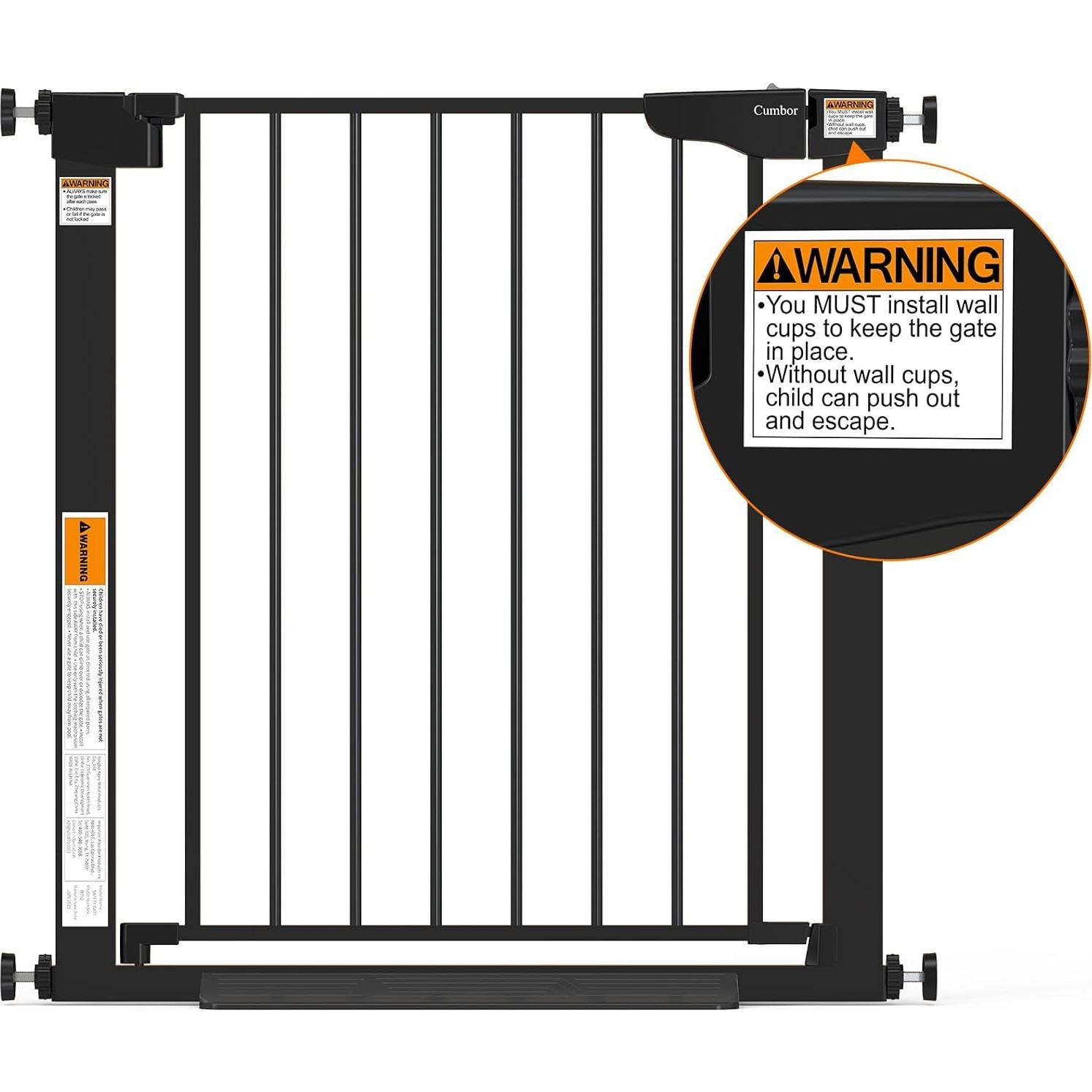 Puerta para Bebés Cumbor S7V2 29.7-46" Negra Montaje a Presión
