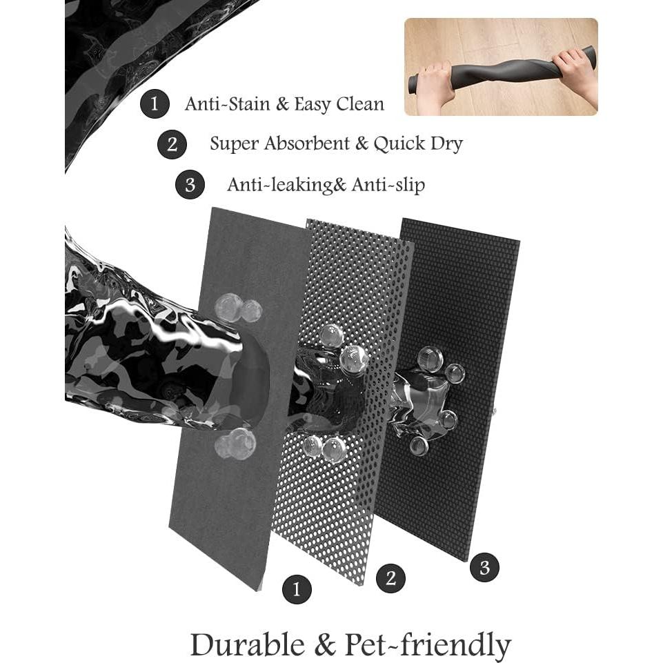 Alfombrilla Absorbente para Mascotas Padoor 40x60cm Gris Oscuro