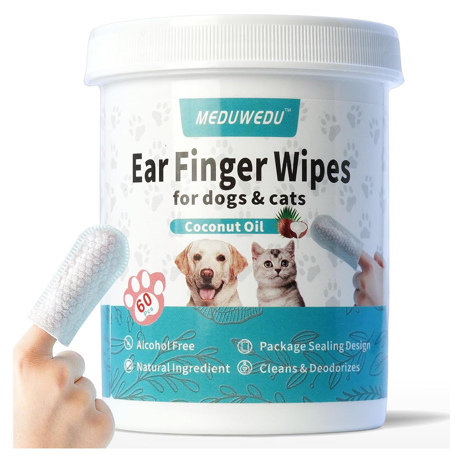 Toallitas Limpiadoras de Oídos para Perros y Gatos MEDUWEDU 60 Unidades