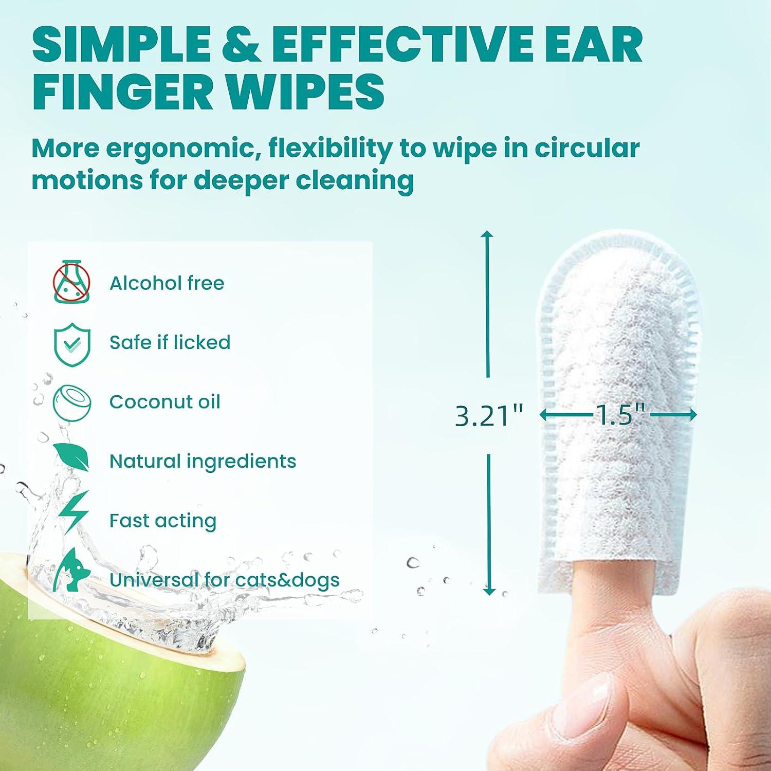 Toallitas Limpiadoras de Oídos para Perros y Gatos MEDUWEDU 60 Unidades