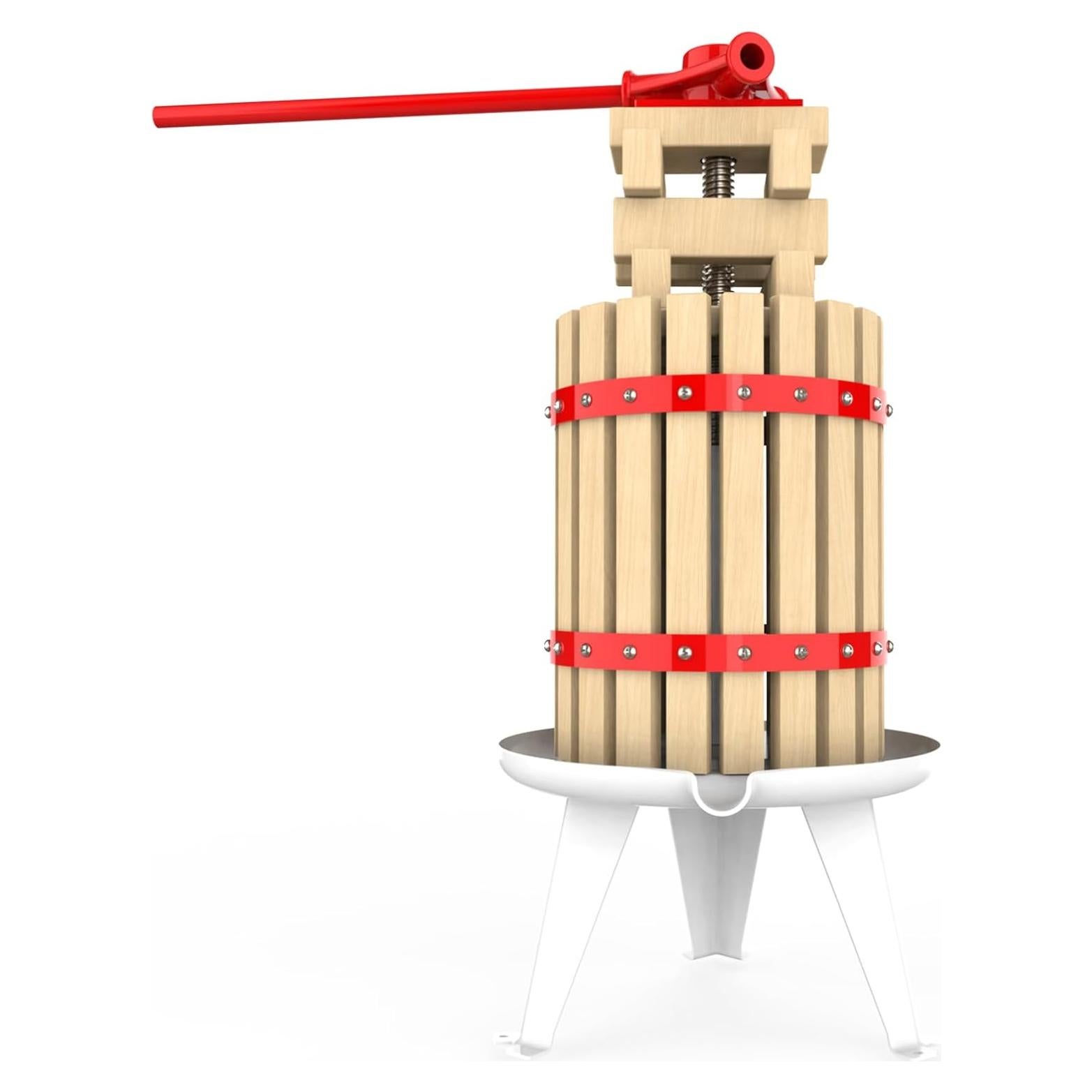 Prensa de Vino EJWOX 6.06L Manual de Madera Sólida