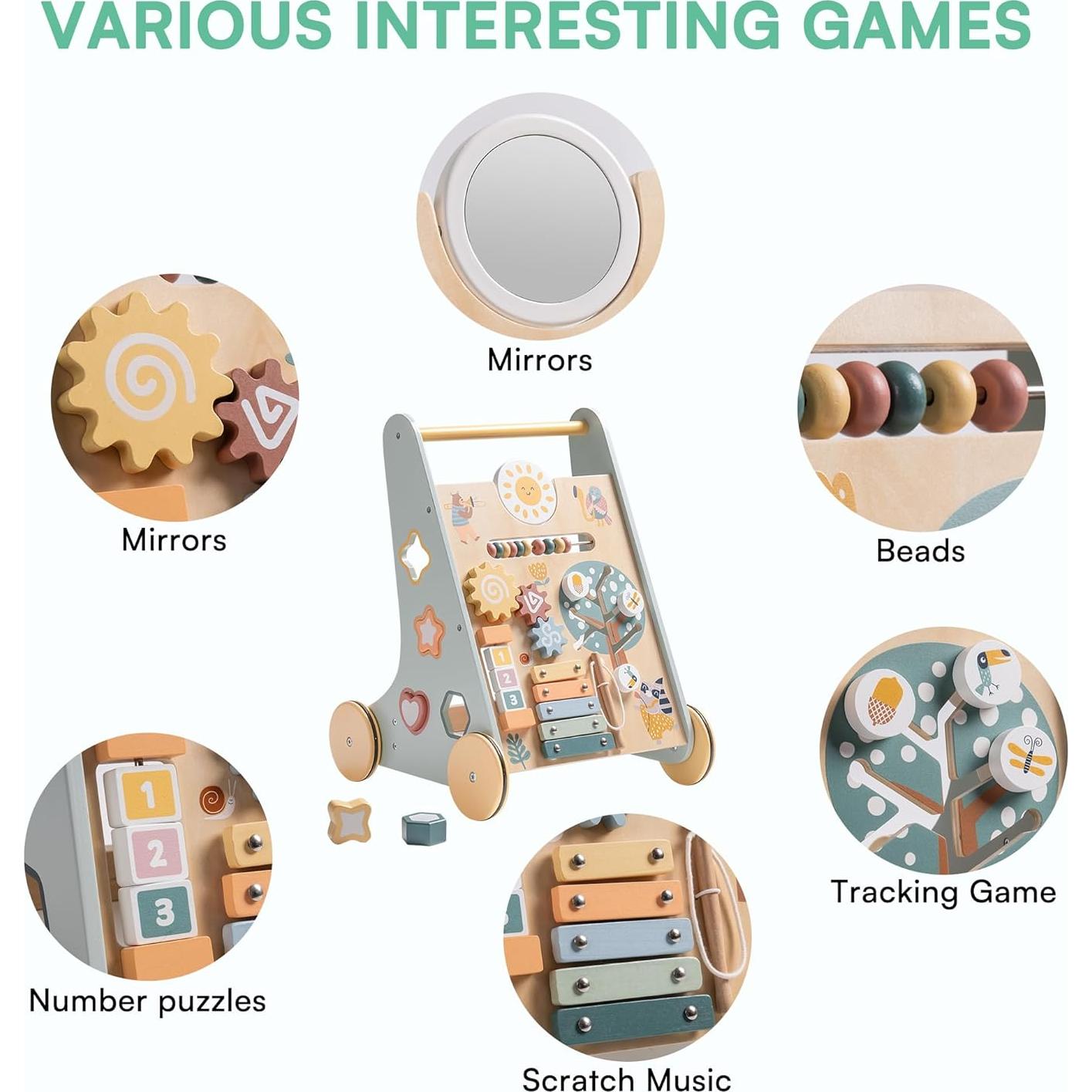 Caminador de Madera ROBUD WG368 con Centro de Actividades