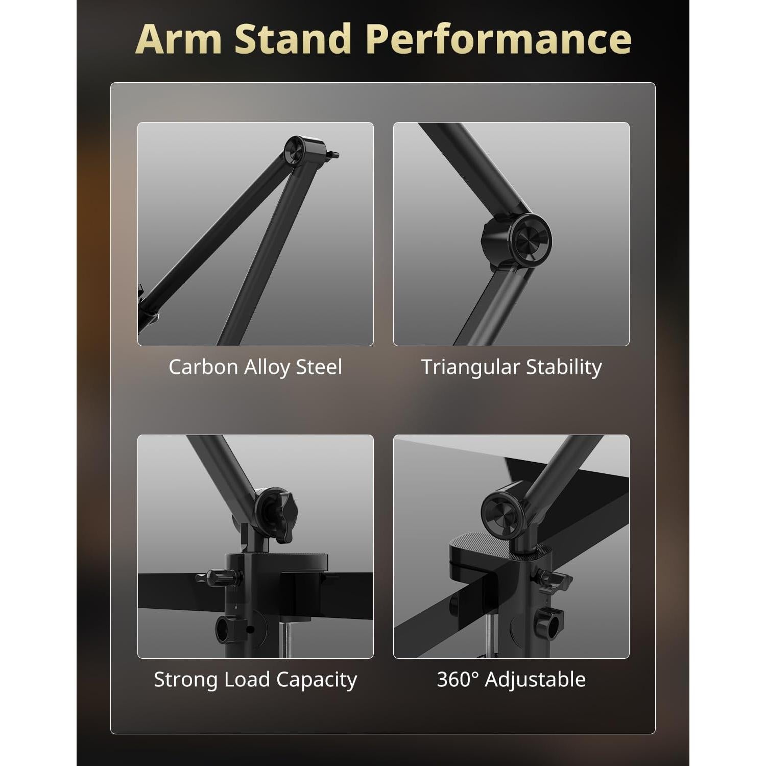 Luz de Anillo UBeesize 25 cm con Brazo Ajustable para Video