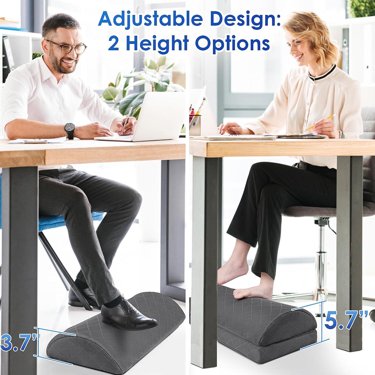 Reposapiés CushZone ajustable para oficina y hogar - Gris 42.9 cm