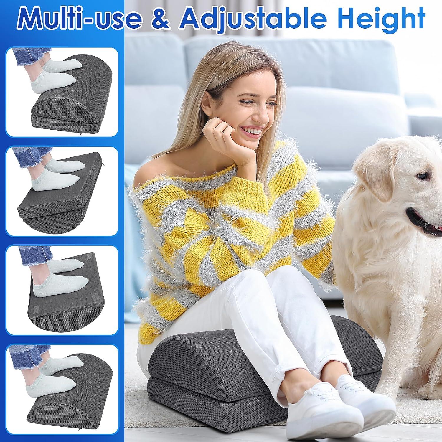 Reposapiés CushZone ajustable para oficina y hogar - Gris 42.9 cm