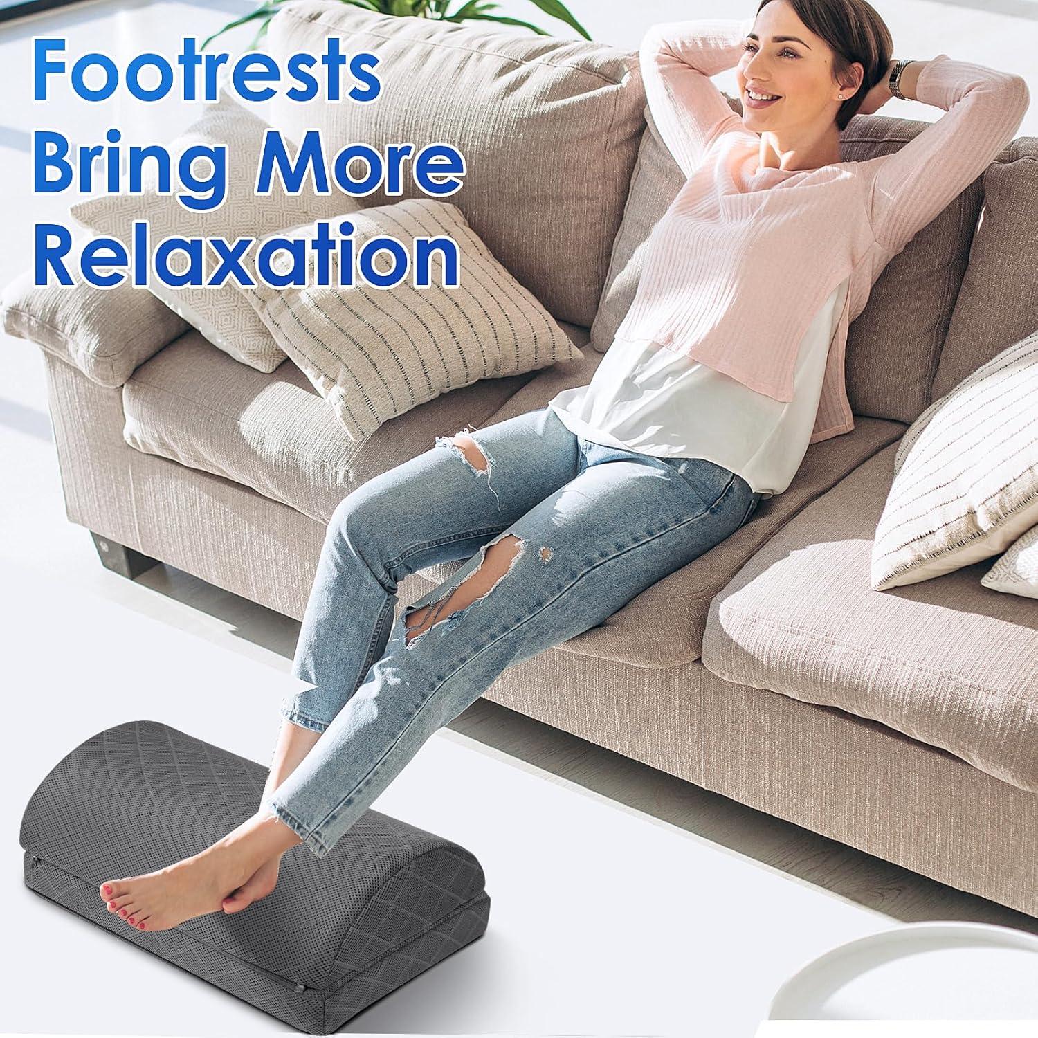 Reposapiés CushZone ajustable para oficina y hogar - Gris 42.9 cm