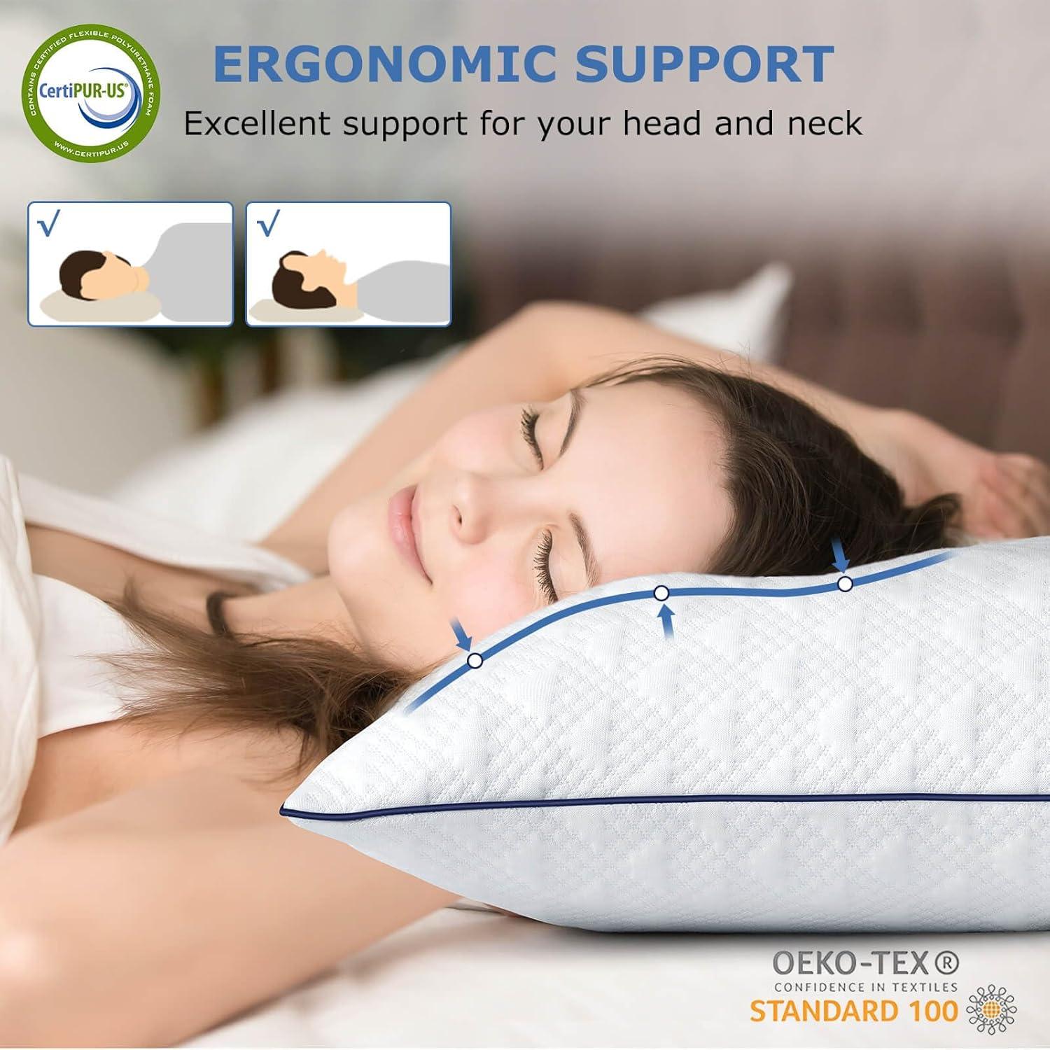 Juego de 2 Almohadas Queen Slybear Ajustables Viscoelásticas