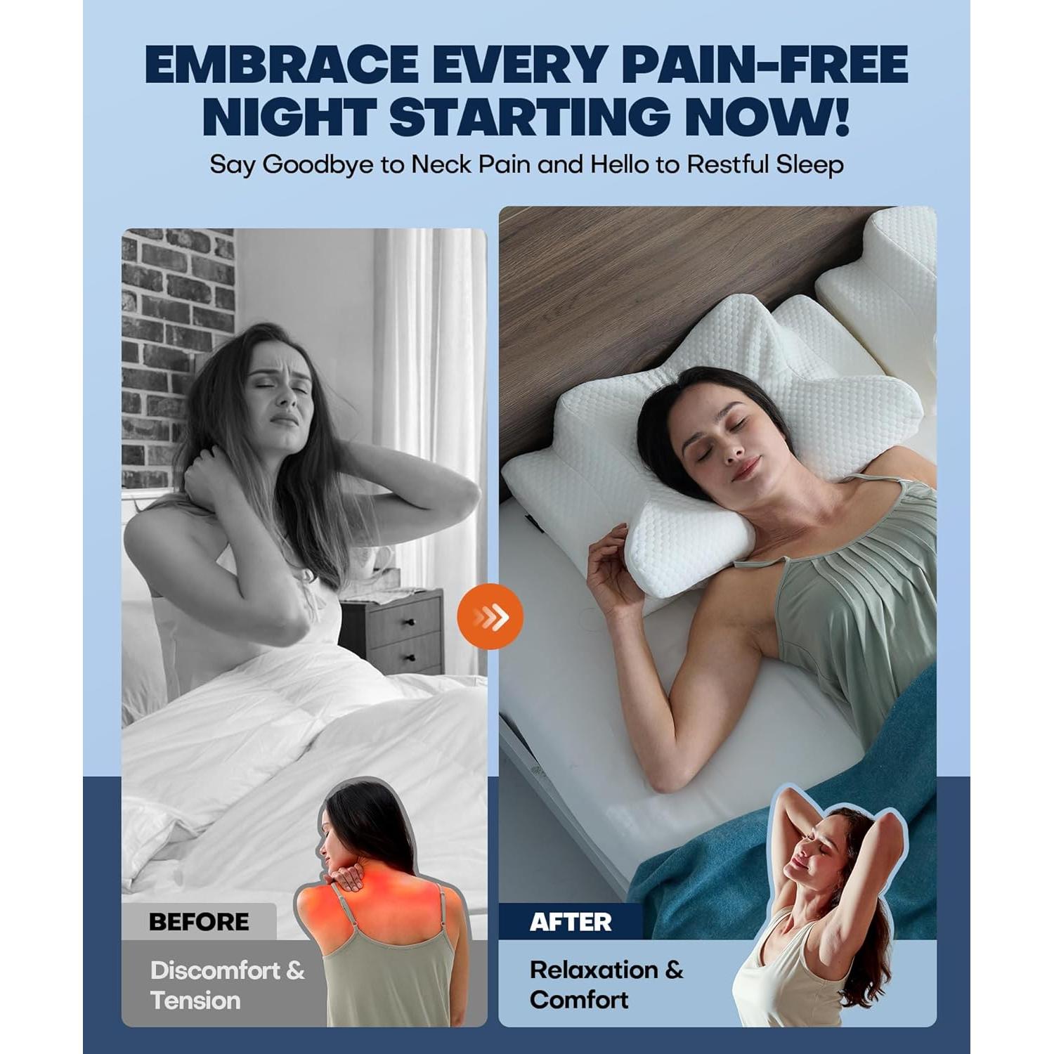 Almohada Cervical Ergonomica Emircey Espuma Viscoelástica 1.20kg