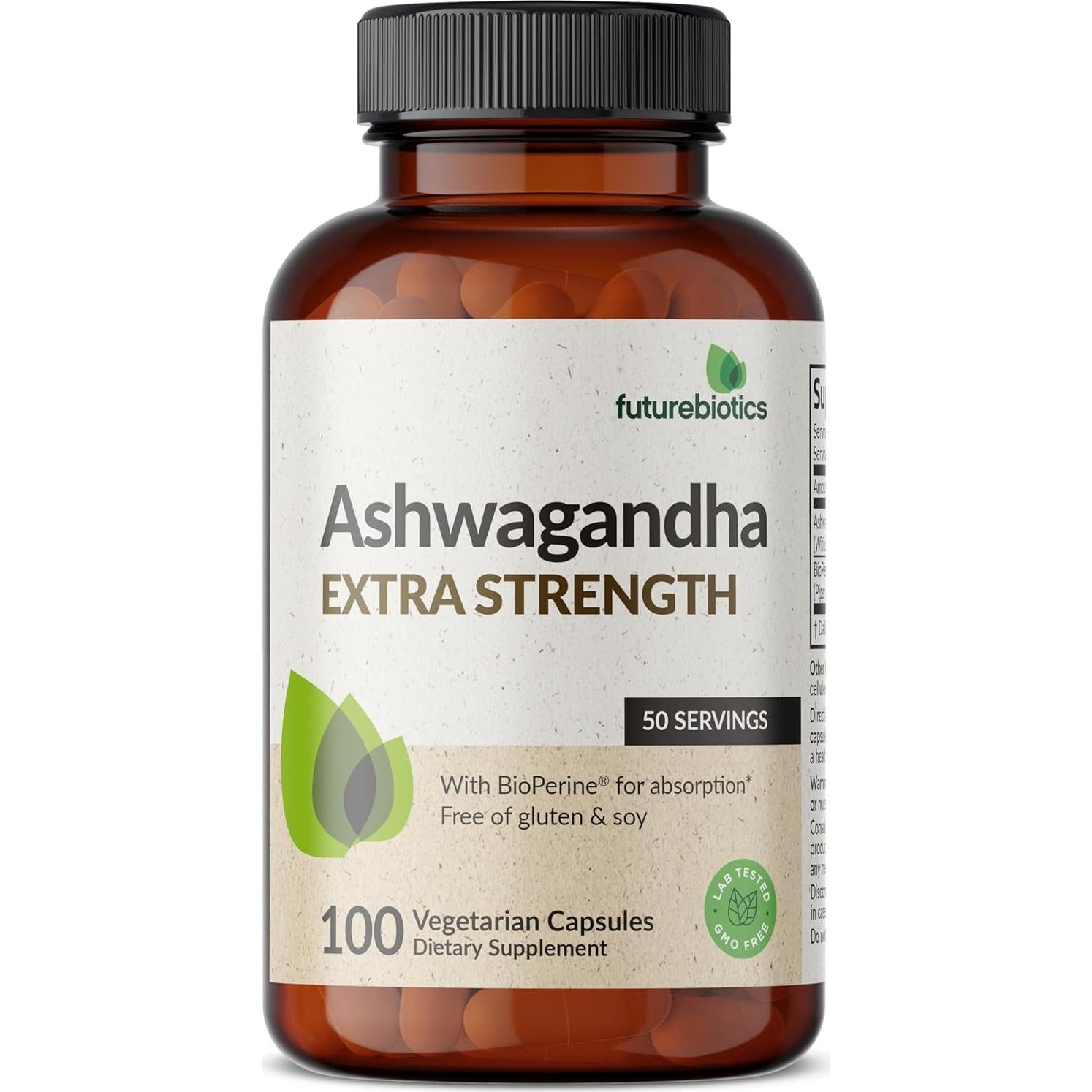 Futurebiotics Ashwagandha Extra Fuerte 100 Cápsulas Vegetarianas