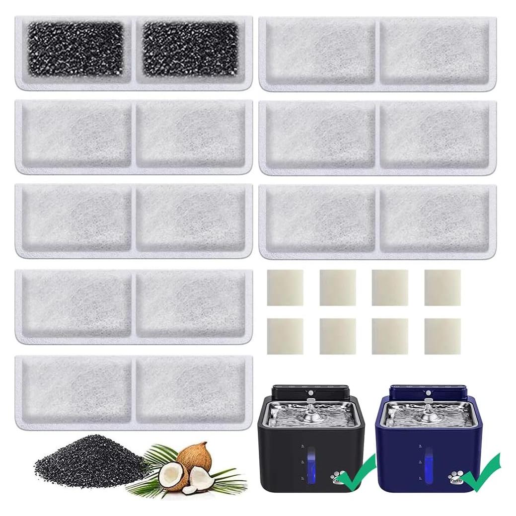 Filtros de Reemplazo Kastty 8 Pack para Fuente de Agua Gatos