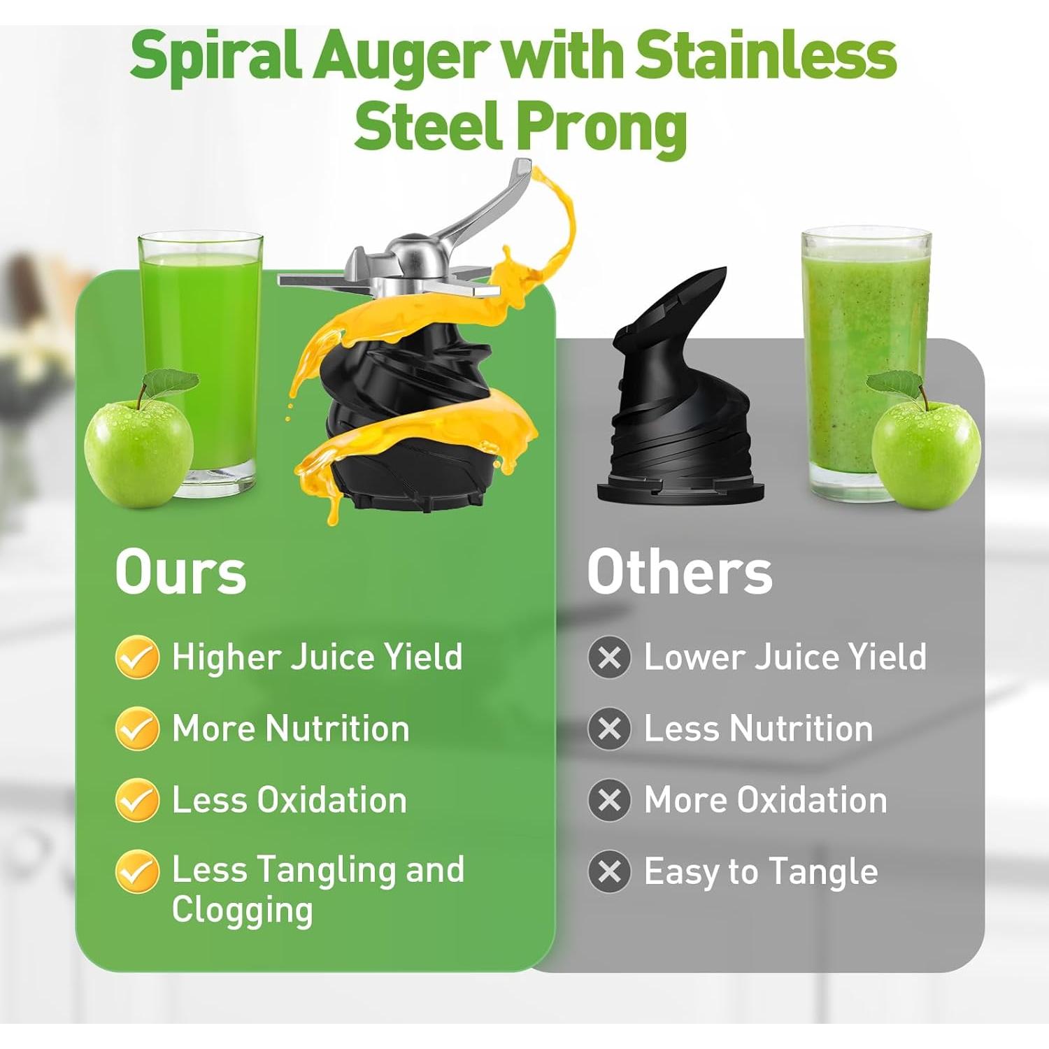 Extractor de Jugo Lento Secura SJ550-A Acero Inoxidable 2.08 kg