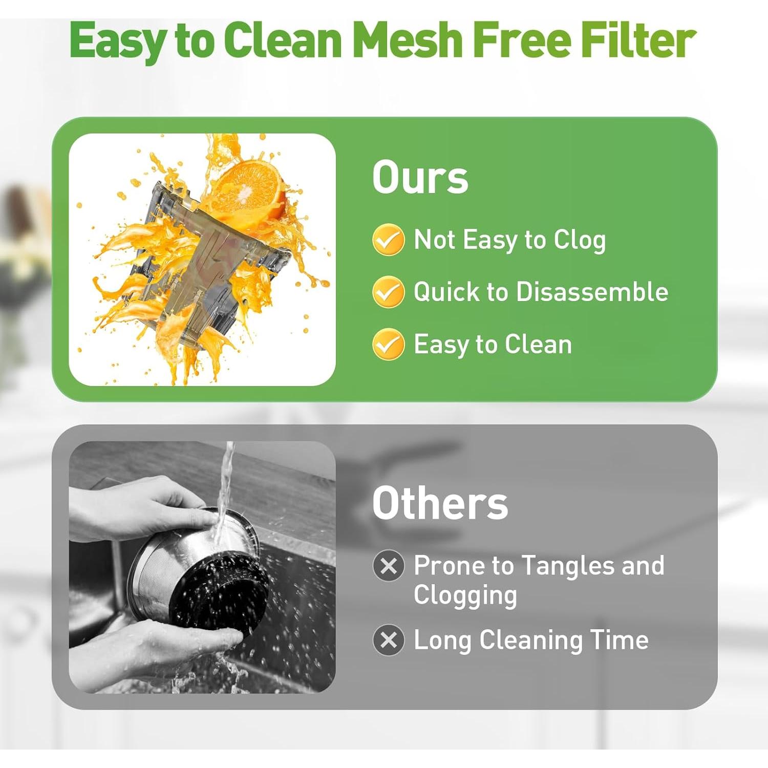 Extractor de Jugo Lento Secura SJ550-A Acero Inoxidable 2.08 kg