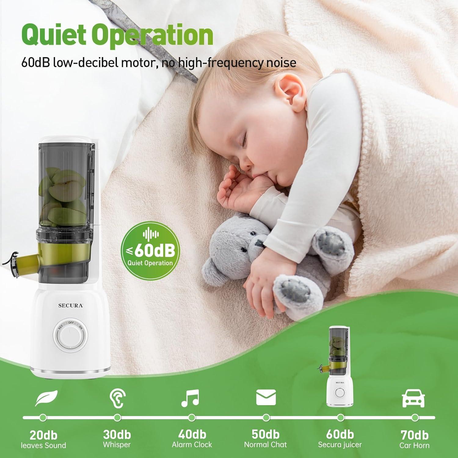 Extractor de Jugo Lento Secura SJ550-A Acero Inoxidable 2.08 kg