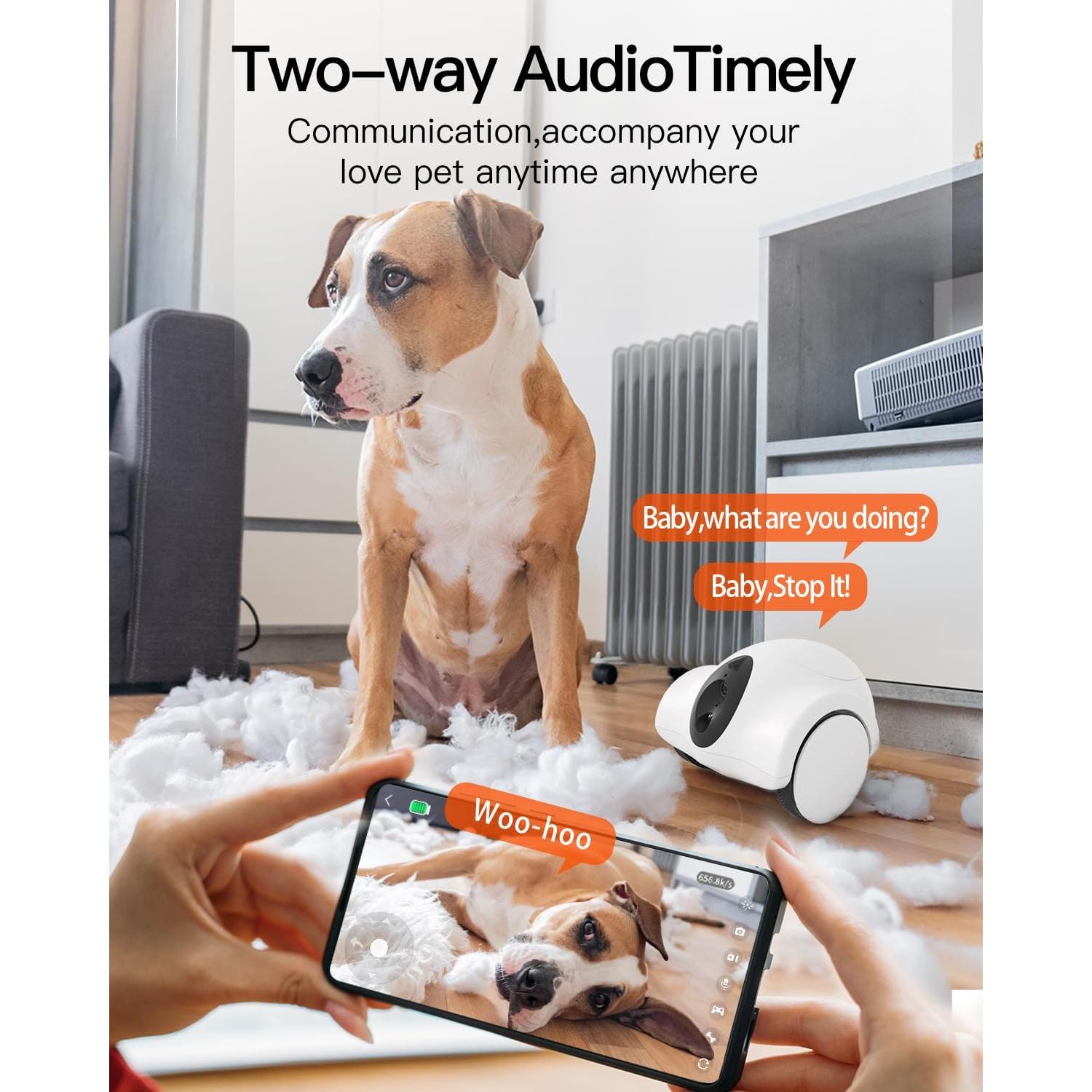 Cámara para Mascotas GULIGULI 1080P HD con Dispensador de Golosinas